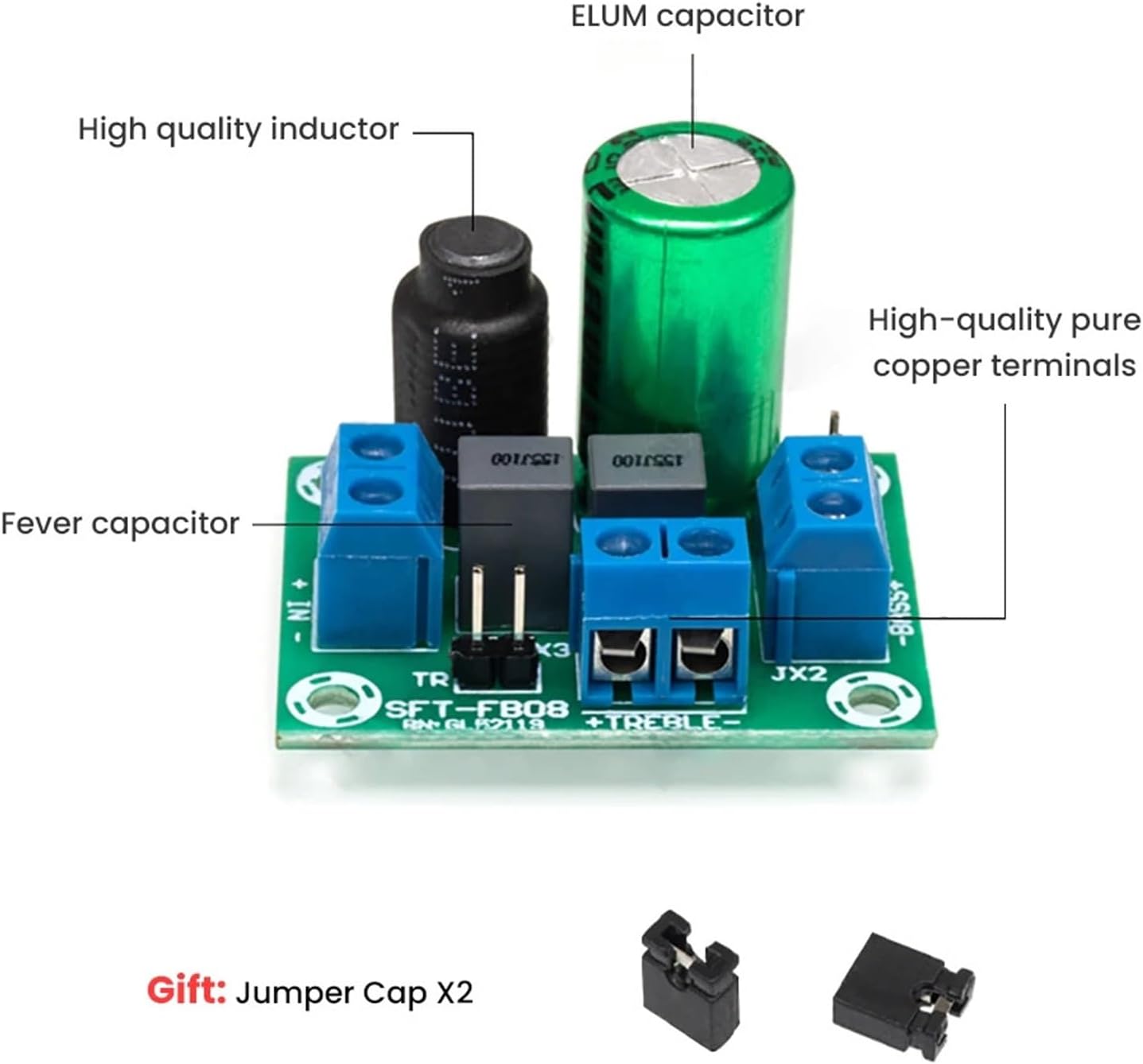 1pc Adjustable Two Way Crossover HiFi Speaker High and Low Frequency Car Tweeter Bass Audio Speaker Divider Filter