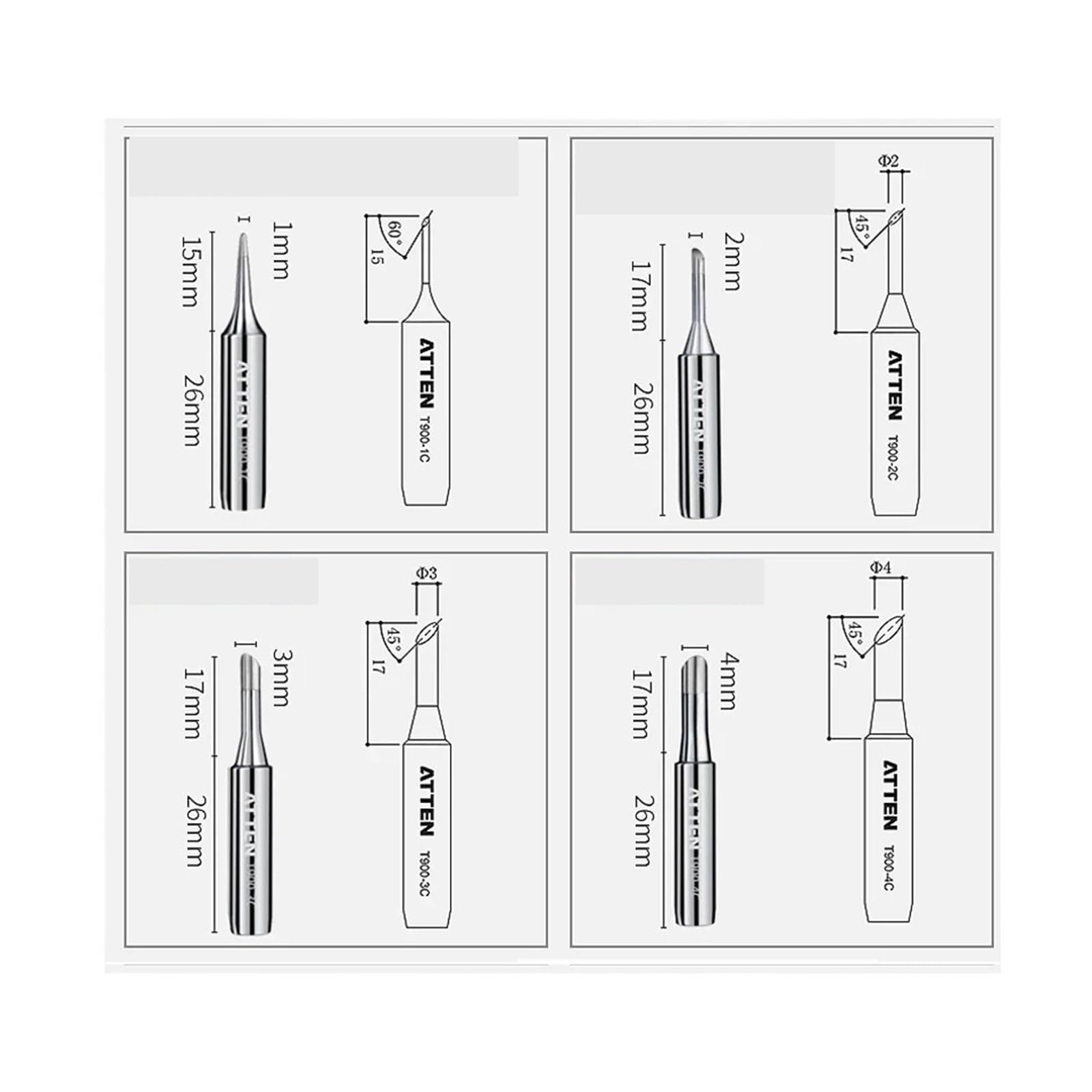 Punte for saldatore serie 900M‑T, testine di saldatura ricambio(T900-K)