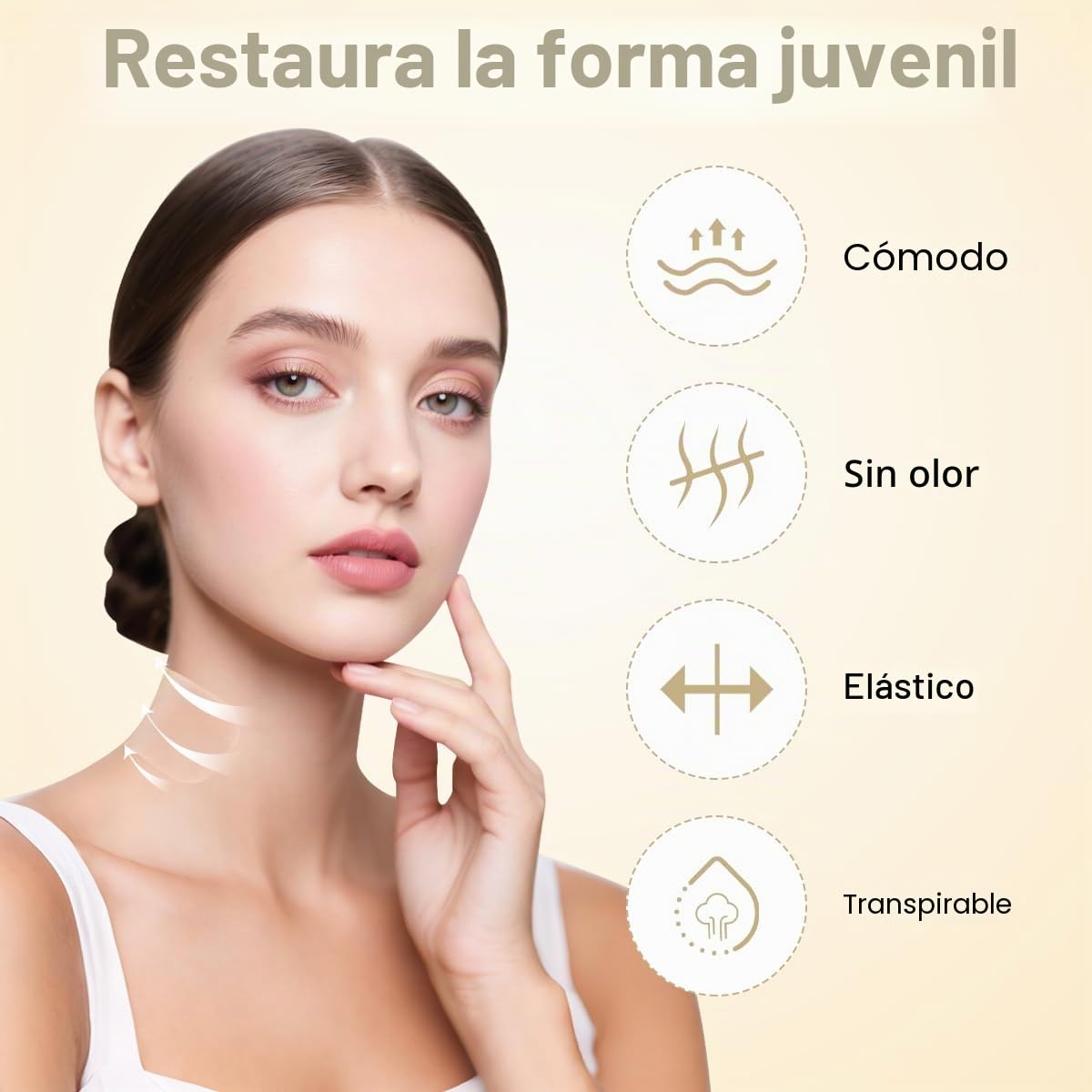 Face Lift Tape invisible con 8 bandas y 40 parches para levantamiento de rostro y cuello. Bandas de levantamiento instantáneo para doble mentón, parche para el cuello, lifting coreano