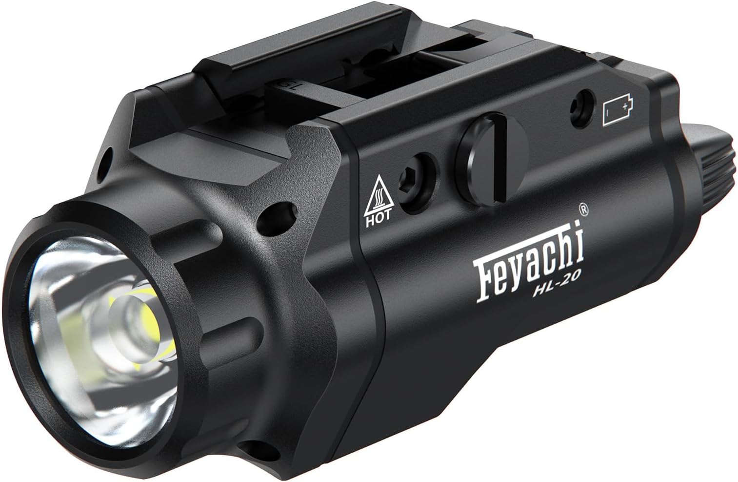 Feyachi HL-20 Pistol Light 1000 Lumen Upgrade LED Weapon Light Compact Rail Mounted Handgun Tactical Flashlight Rail Locating Keys for Picatinny