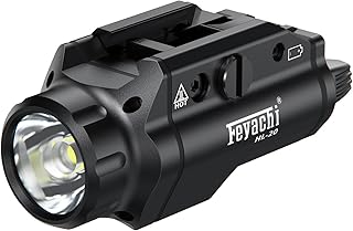Feyachi HL-20 Pistol Light 1000 Lumen Upgrade LED Weapon Light Compact Rail Mounted Handgun Tactical Flashlight Rail Locating Keys for Picatinny