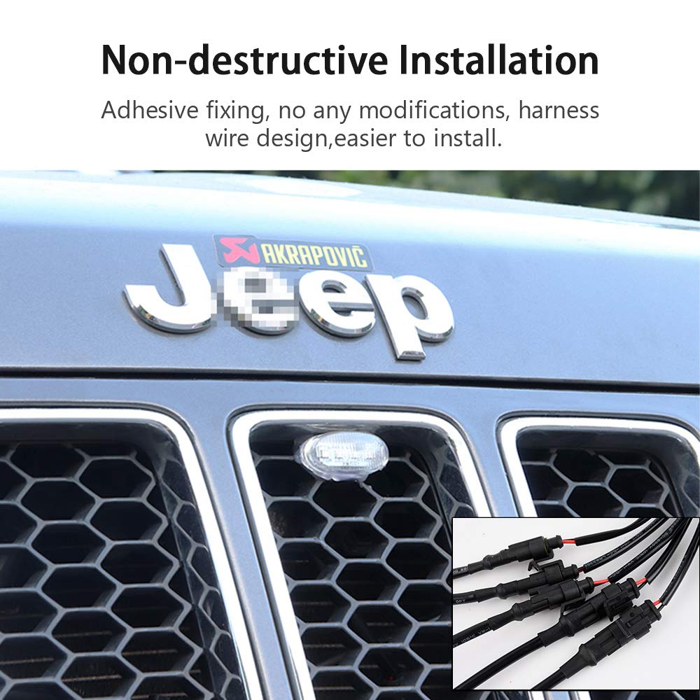 LECART 5Pcs LED Front Grille Light for Jeep Grand Cherokee 5 in 1