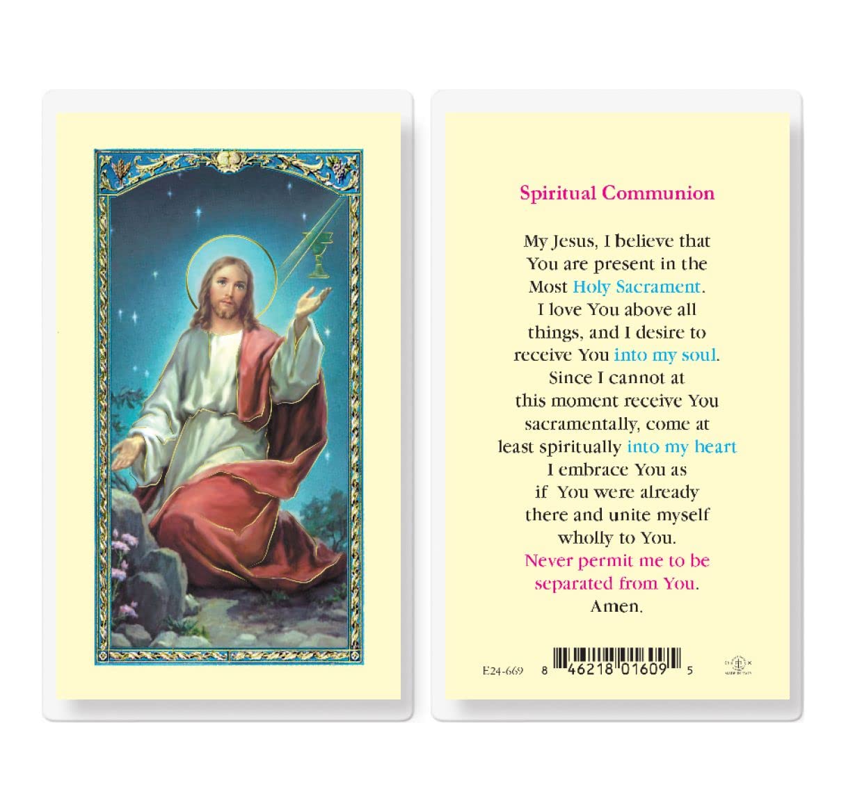 Spiritual Communion Laminated Holy Cards, 25-Count Value Pack