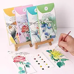 1 conjunto de pintura de marcador de página em aquarela, kit de papel de colorir portátil oco para festas, viagens, lembranças feitas à mão, verde