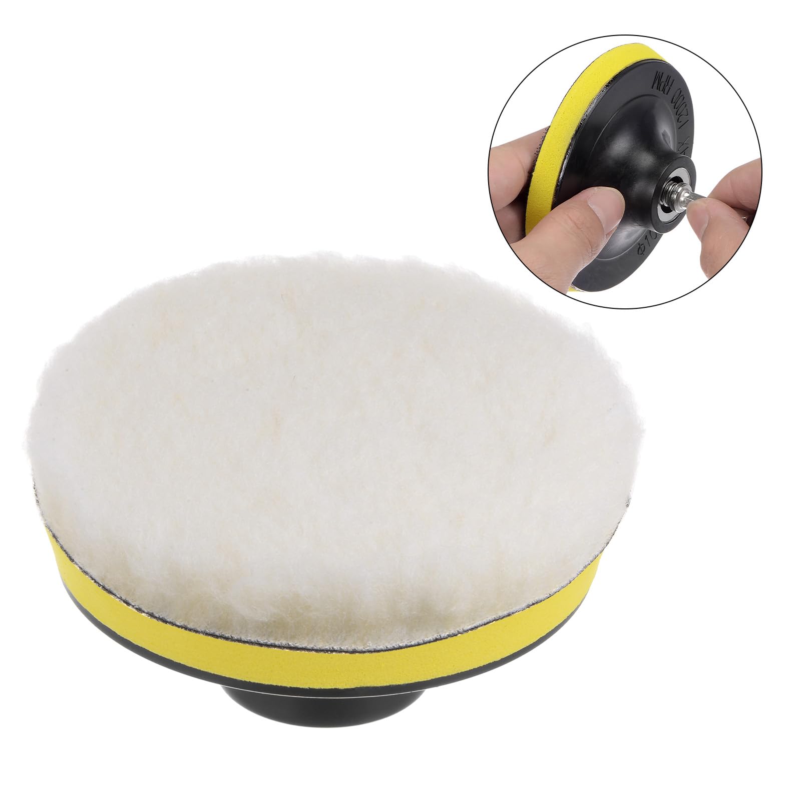 HARFINGTON 3 almohadillas de pulido de lana, almohadilla de pulido de 5 pulgadas, almohadillas de pulido para coche, almohadilla de pulido de lana, gancho y bucle para pulido, pulido y corte de