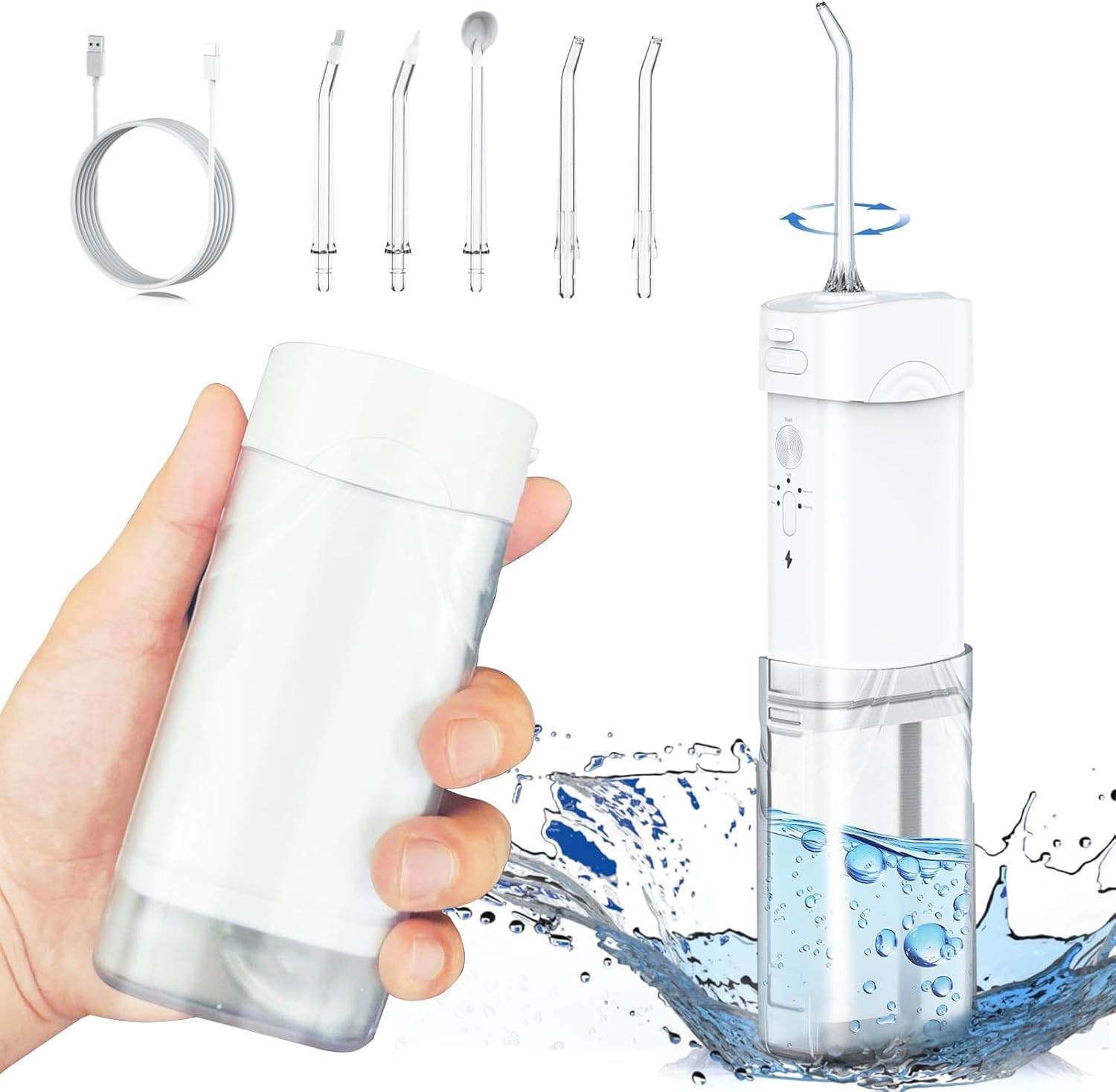 Portable Cordless Water Dental Flosser Travel Size Collapsible Storage 5 Modes 200 ML Telescopic Water Teeth Cleaner Pick