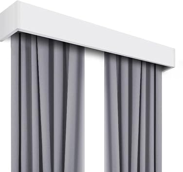 ERRULAN Curtain Pelmet Box Panel, Extra Long Curtain Rail Cornice Boards Frame with Tracks, Heavy Duty Aluminum Window Cornice Valance Box for Bedroom Living Room1m/3.2ft