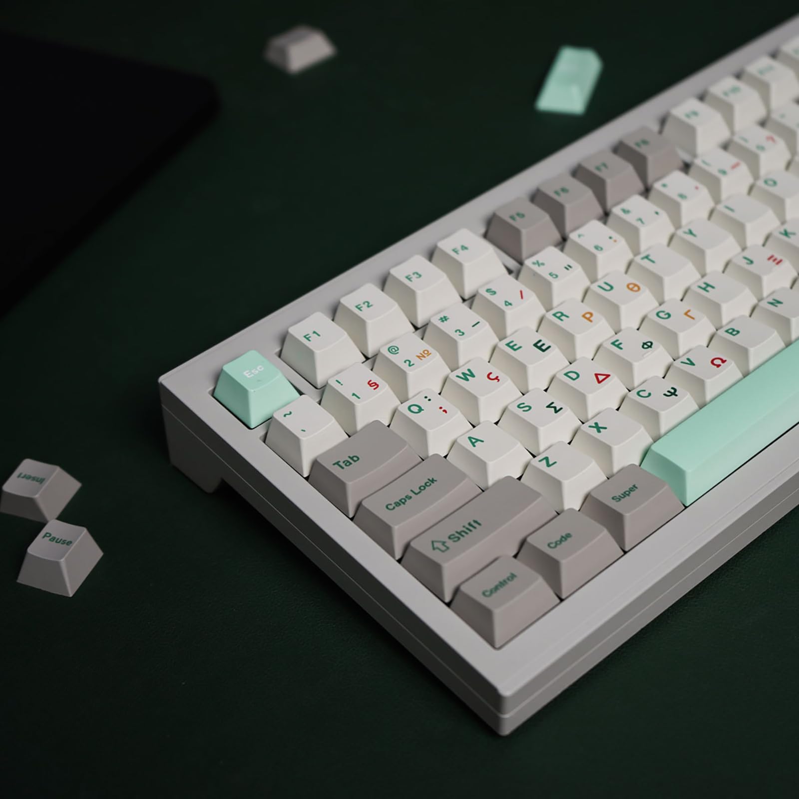 PBT Japanse Grijs Keycaps 144 Toetsen Cherry Profiel DYE-Sub Custom Minimalistische Keycaps voor 60% 65% 70% 75% 100% Cherry Gateron MX Schakelaars Mechanische Toetsenborden