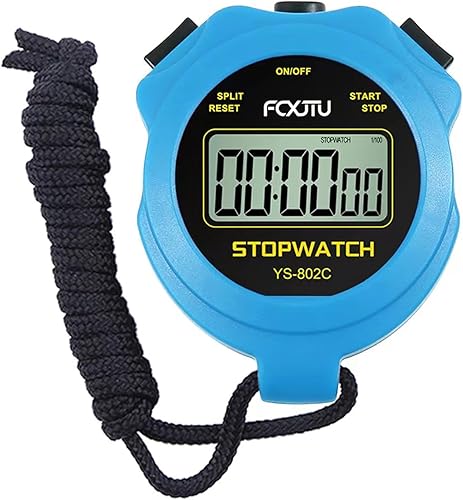 FCXJTU Digital Simple Stopwatch Timer, No Bells, No Alarm, Simple Basic Operation, Silent, Clear Display, ONOff, Large Display for Swimming Running