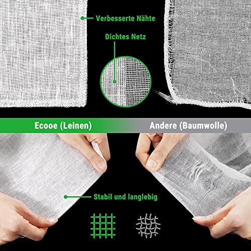 ecooe Strain Cloth 100% Natural Material 50 * 50cm Reusable Cheese Cloth Tear Resistance Filter Cloth for Nut Milk Cheese Fruit and Vegetable Juice (2 Pieces) - Image 3