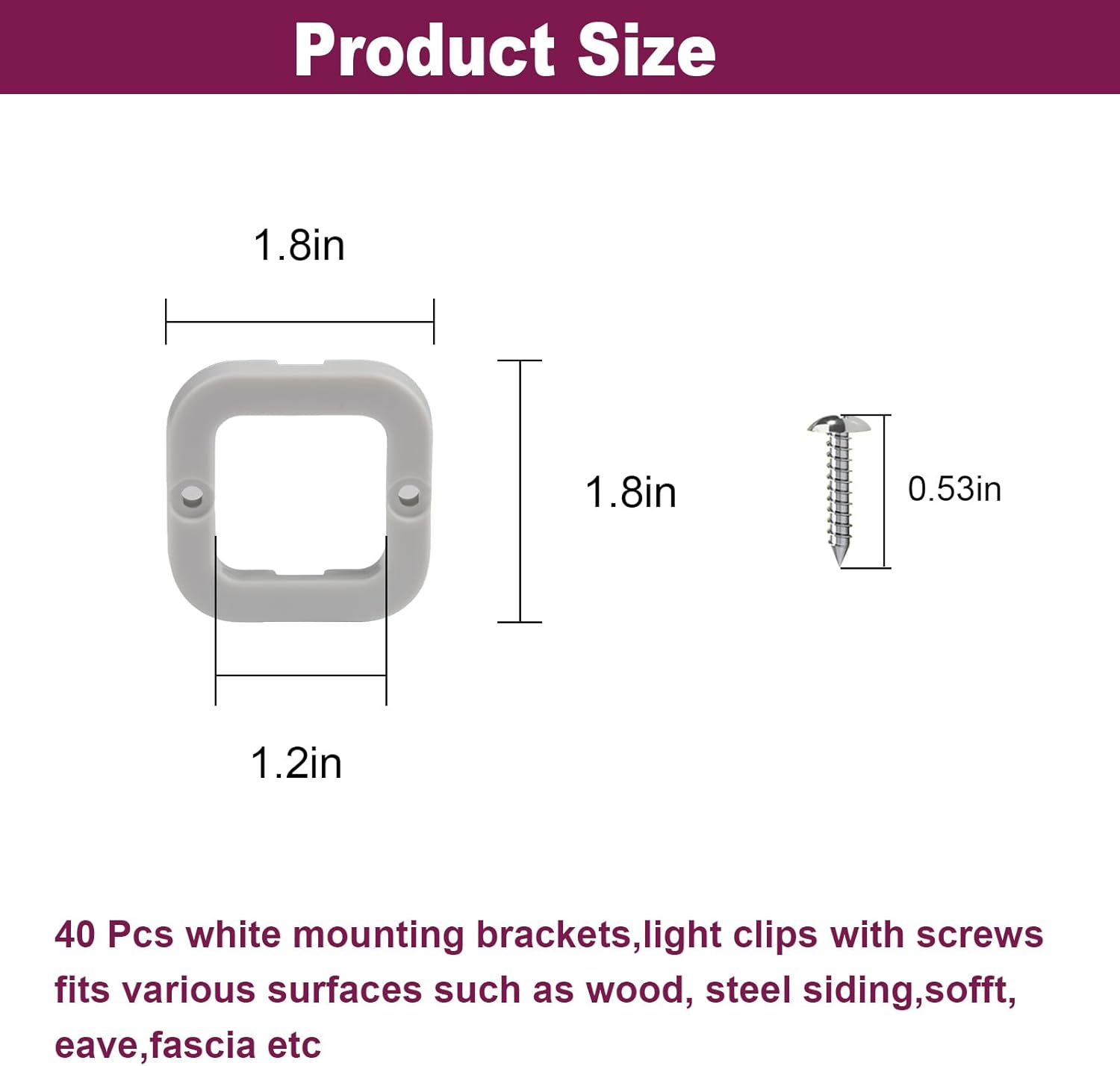 2025 Upgrade Edition Light Clips Mounting Brackets for Govee Permanent Outdoor Lights,Compatible with Govee H705/H805 (Non-Pro Version) Permanent Outdoor Lights Mounting Brackets （40 Packs） - Image 7