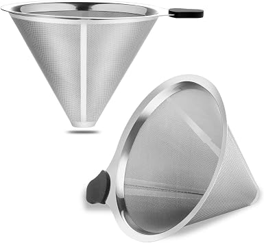 2PCS Pour Over Coffee Filter, Double Mesh Drip Coffee Filter