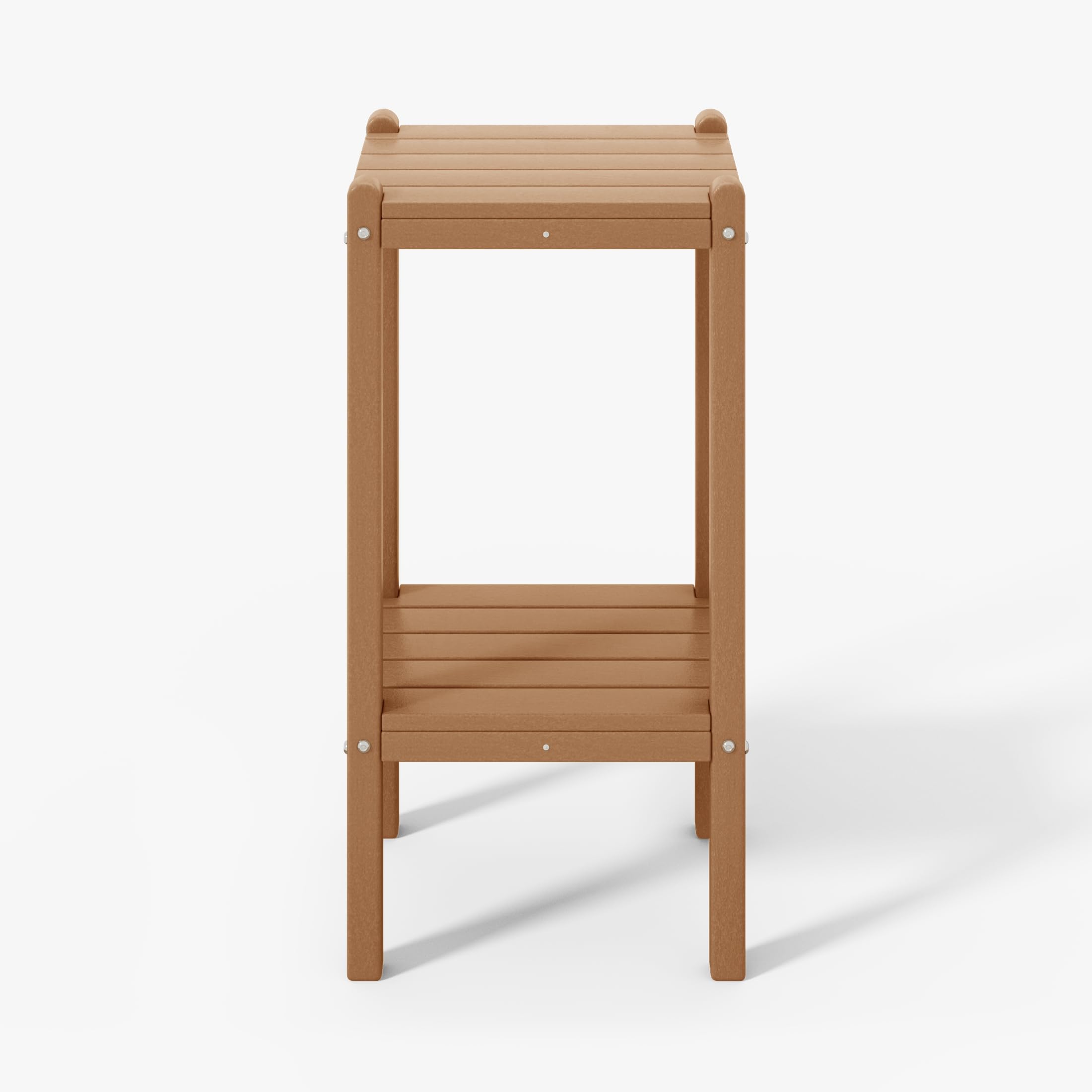 Malibu 36' Outdoor Adirondack HDPE 2-Tier Patio Side Table, Teak