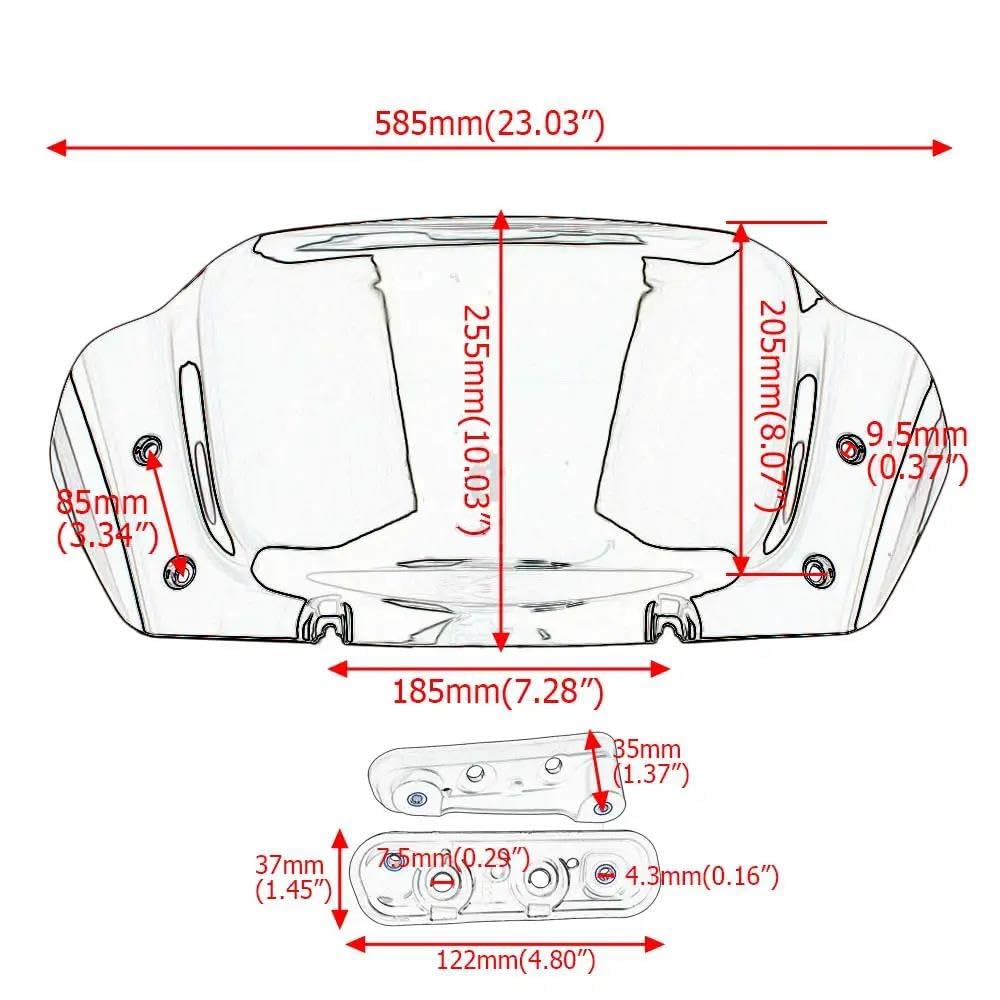 Modeli Dla Harley CVO Street Glide FLHXSE 2023 2024 2025 Część Motocykla Szyba Przednia Szyba Przednia Deflektor Przedniej Szyby Motocykla(Beżowy)