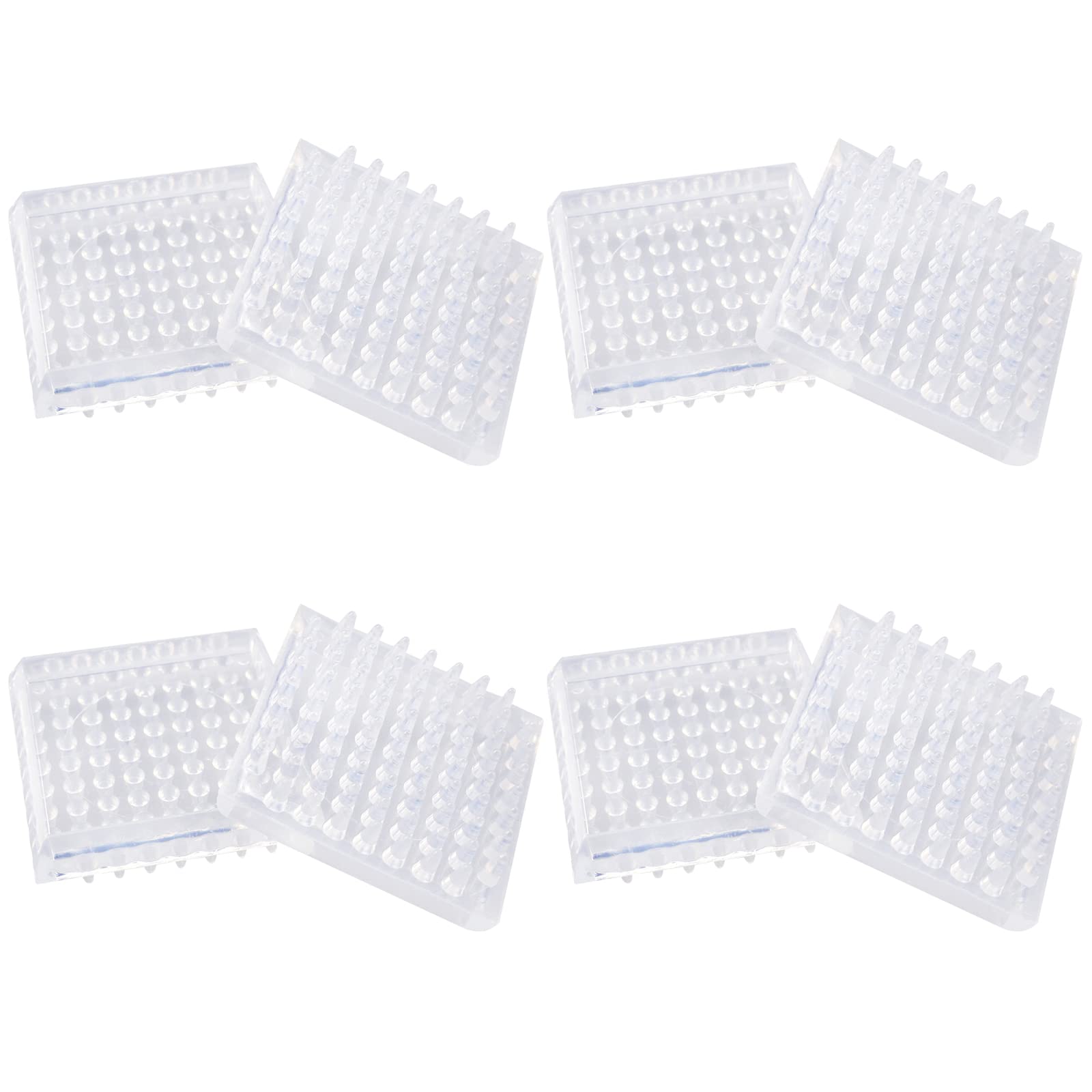 WakiHong 8 PCS Transparent Spiked Caster Cups Square Spiked Carpet Protectors Spiked Furniture Cup for Tables,Sofas,Chairs Other Furniture Pads