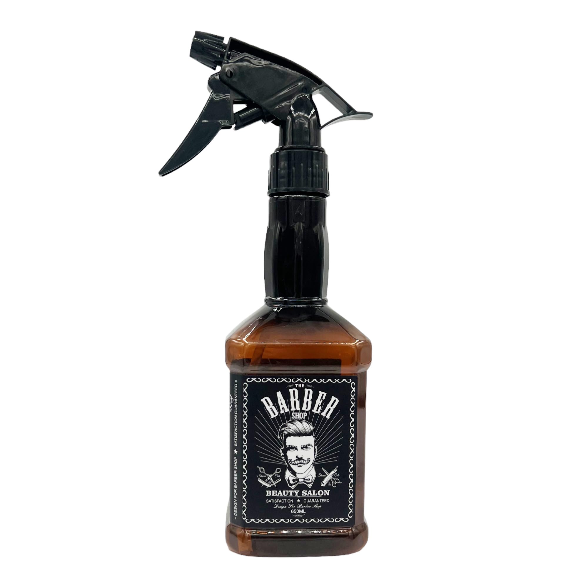 Eson Brown Hair Water Spray Bottle 650Ml, Whisky Style Spray Bottle For Hair, Barber Salon Hairdresser, Mist Sprayer,Retro Stylish, Empty Refillable Sprayer For Shaving And Cleaning 650Ml (Brown)