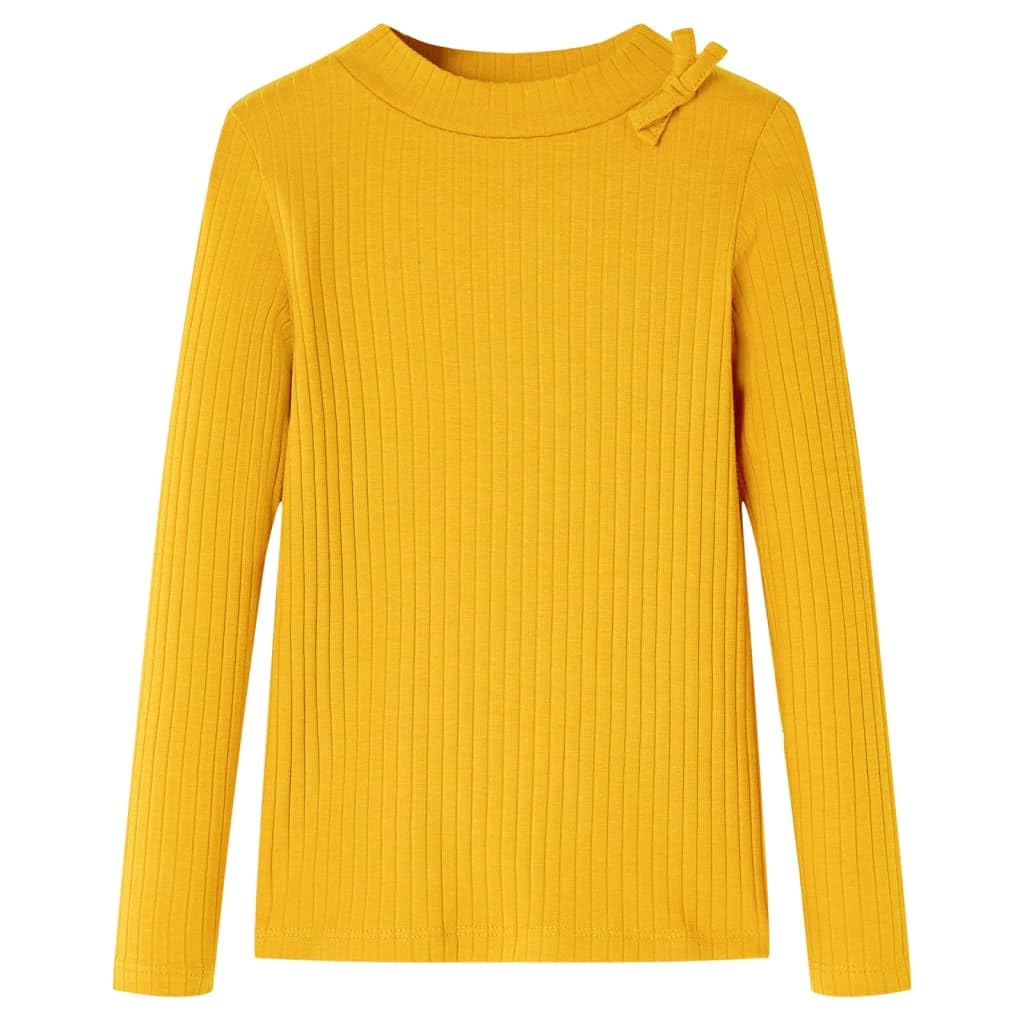 vidaXL Kids' T-Shirt with Long Sleeves Children T Shirt Toddler Kids Tops Ochre 116