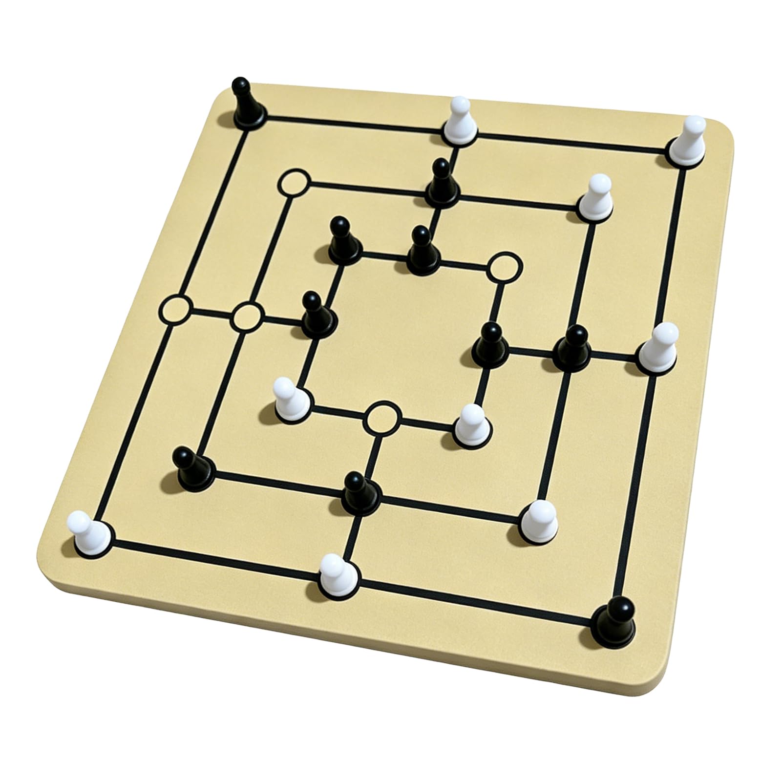 Yctze Gioco da Tavolo Nine Mens Morris, Set in Legno 24cm for Adulti e | Materiale durevole, facile da imparare, gioco per famiglie, gameplay strategico