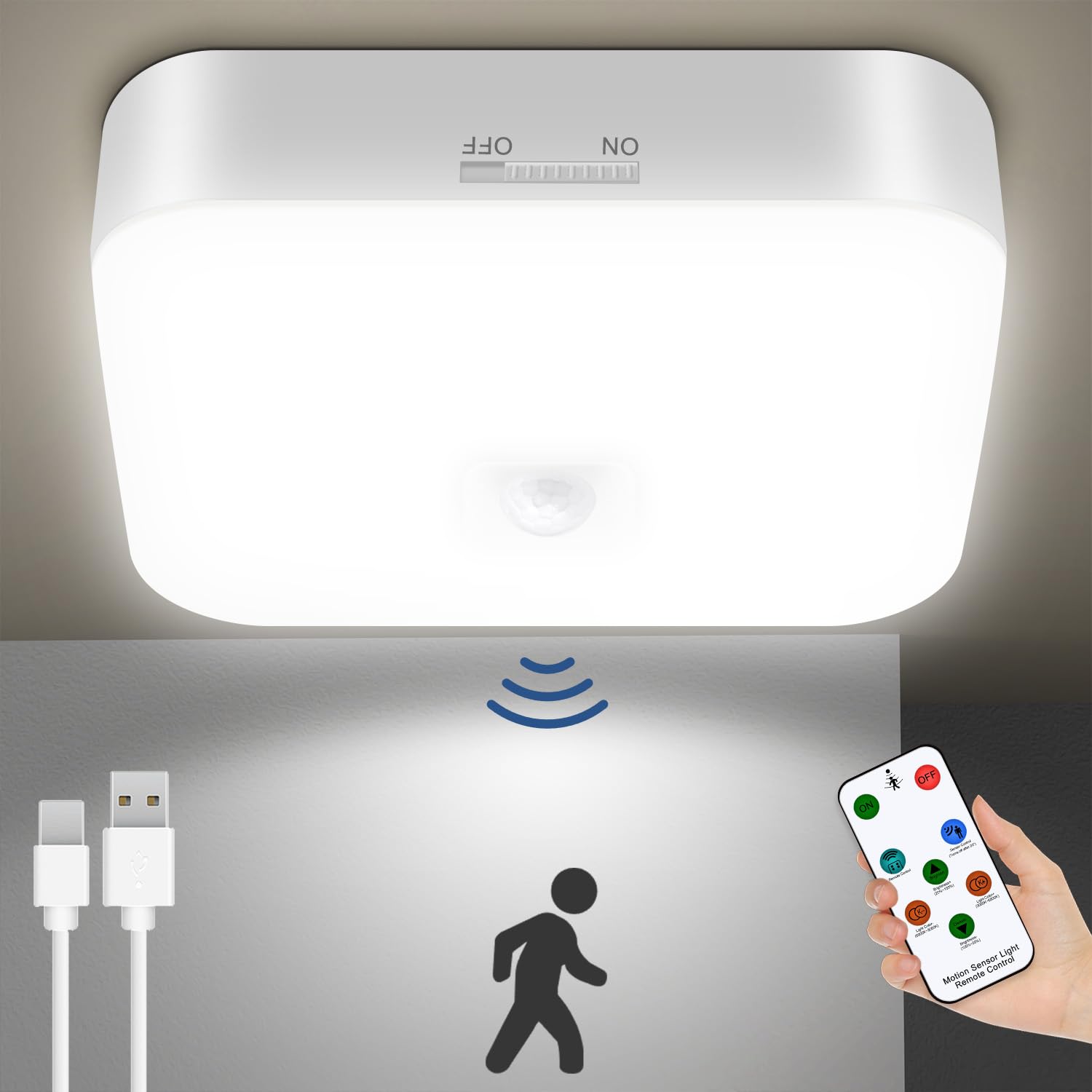 Toowell 10000mAh Ricaricabile Sensore di Movimento Luce