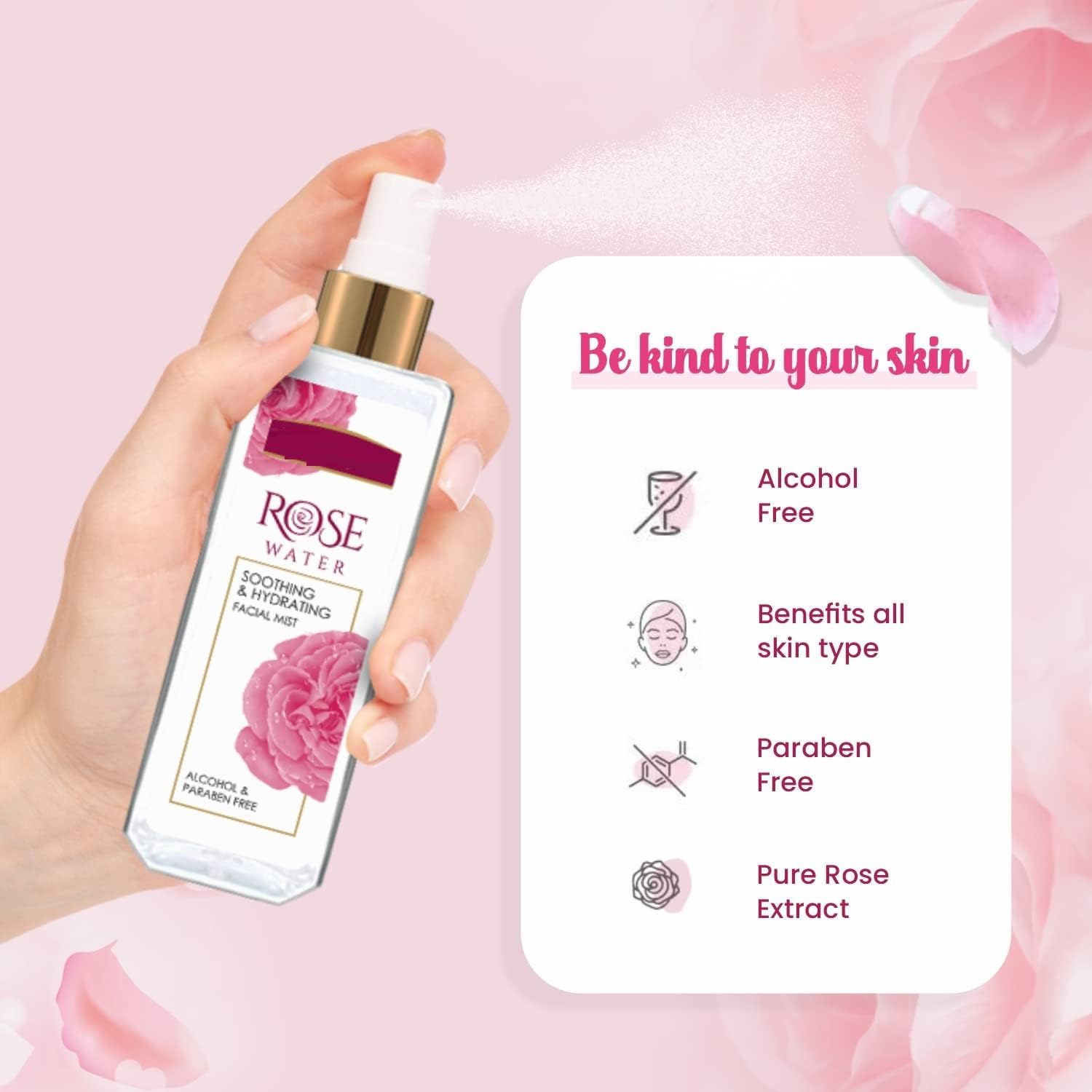 TV Pure & Natural Rose Water Spray for Face(Pack of 2)-100ml,Face Mist for Glowing Skin|Gulab Jal for Skin|Face Toner|Makeup Remover|Alcohol & Paraben Free| Tighten The Open Pores-for Men & Women