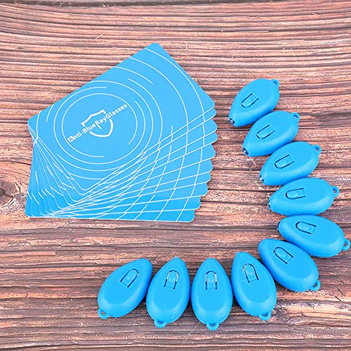 Changor Tarjeta de Detección de Prueba de Luz Azul Profesional Tarjeta Generadora de Luz Azul para Prueba y Detección de Anteojos, 10 Juegos de Herramientas Reutilizables para Pruebas de