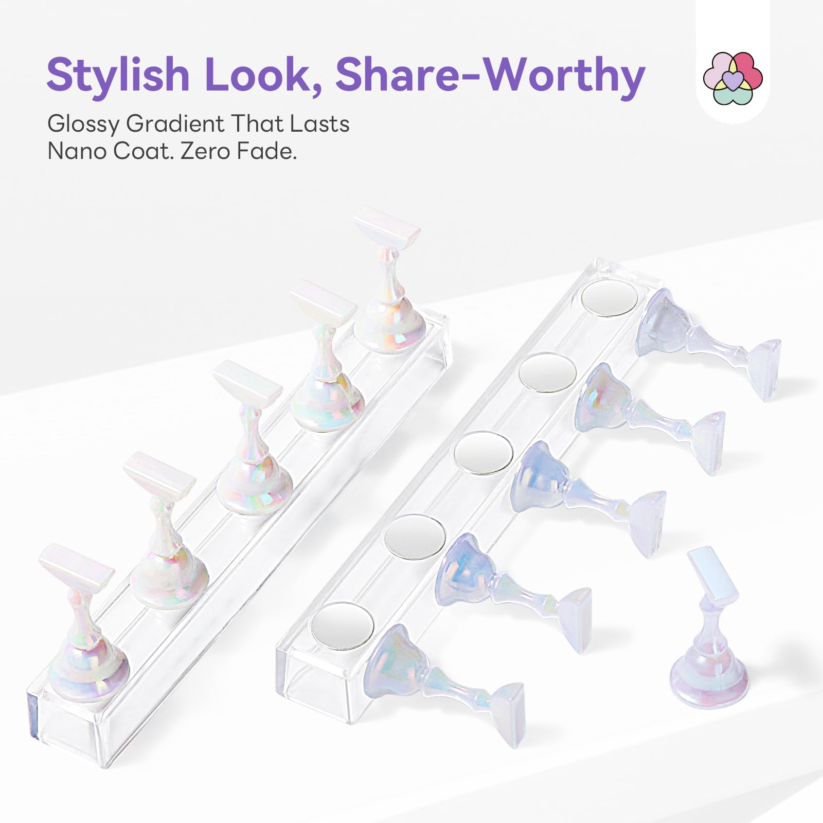 Saviland Essentials Nail Stand: Strong Magnetic Nail Holder for Painting Nails Aurora & Unicorn Design Nail Stand for Press Ons All Nail Tips Compatible for Beginner Home DIY Tool - Image 2