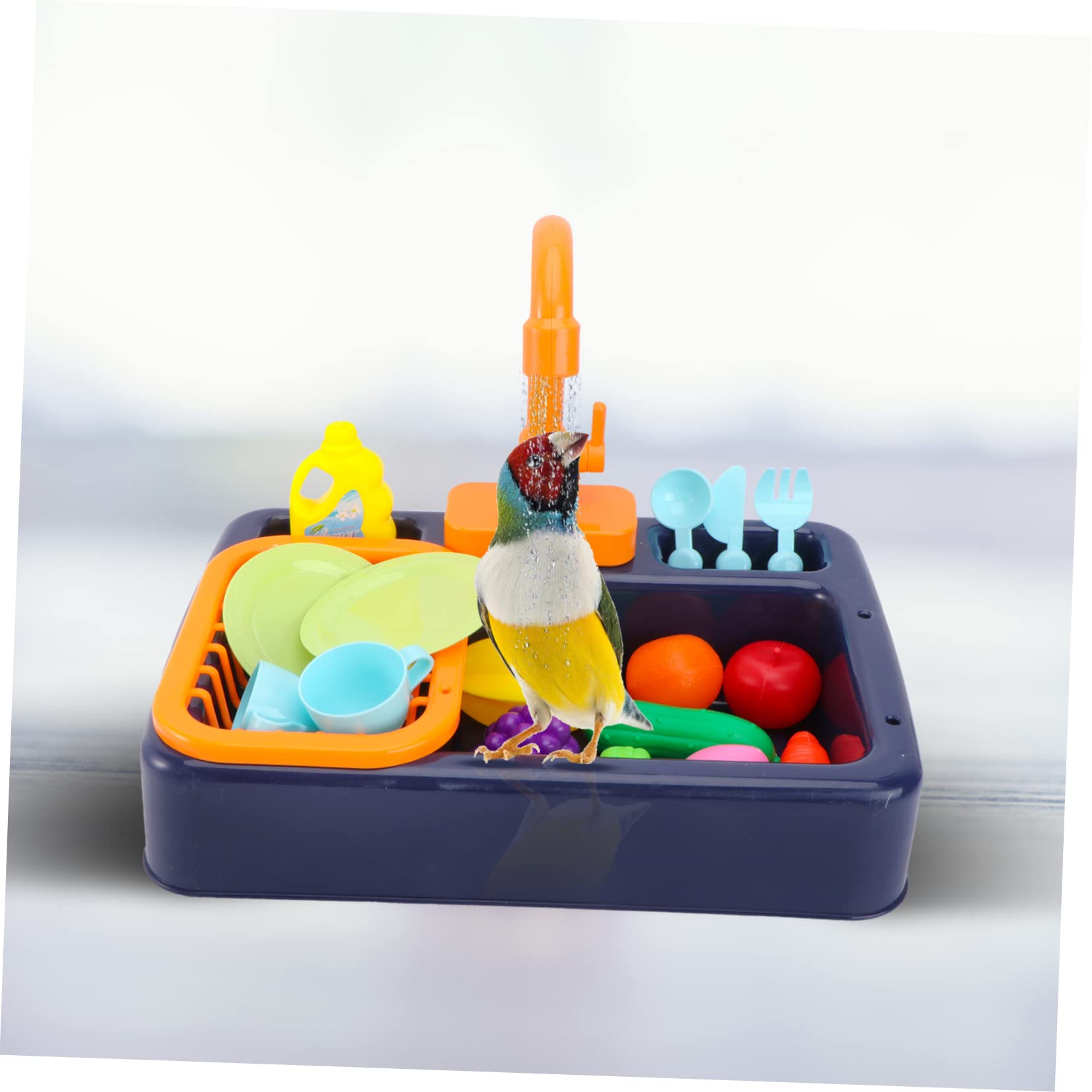 Abaodam Bassin de Bain Automatique pour Oiseaux en Abs, 1 Set | Bain pour Perroquet, Arrosage Continu sans Batterie, Convient aux Petits Oiseaux Couleur Aléatoire
