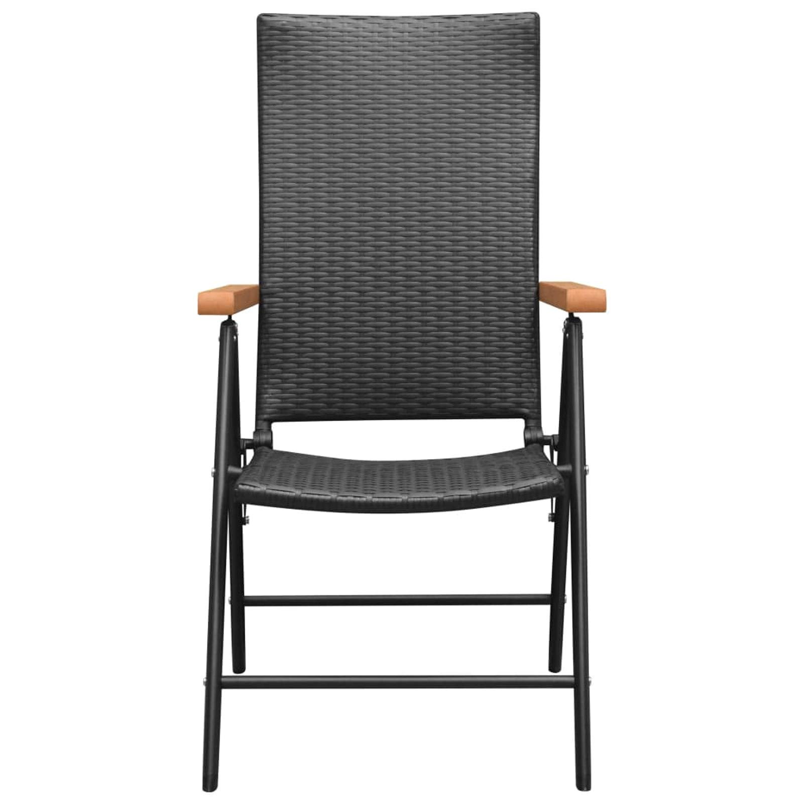 Homgoday Sillas de jardín 4 piezas de polirratán negro, sillas de terraza para exteriores, jardín, patio, terraza y patio, asientos al aire libre, muebles para el comedor del hogar 5118
