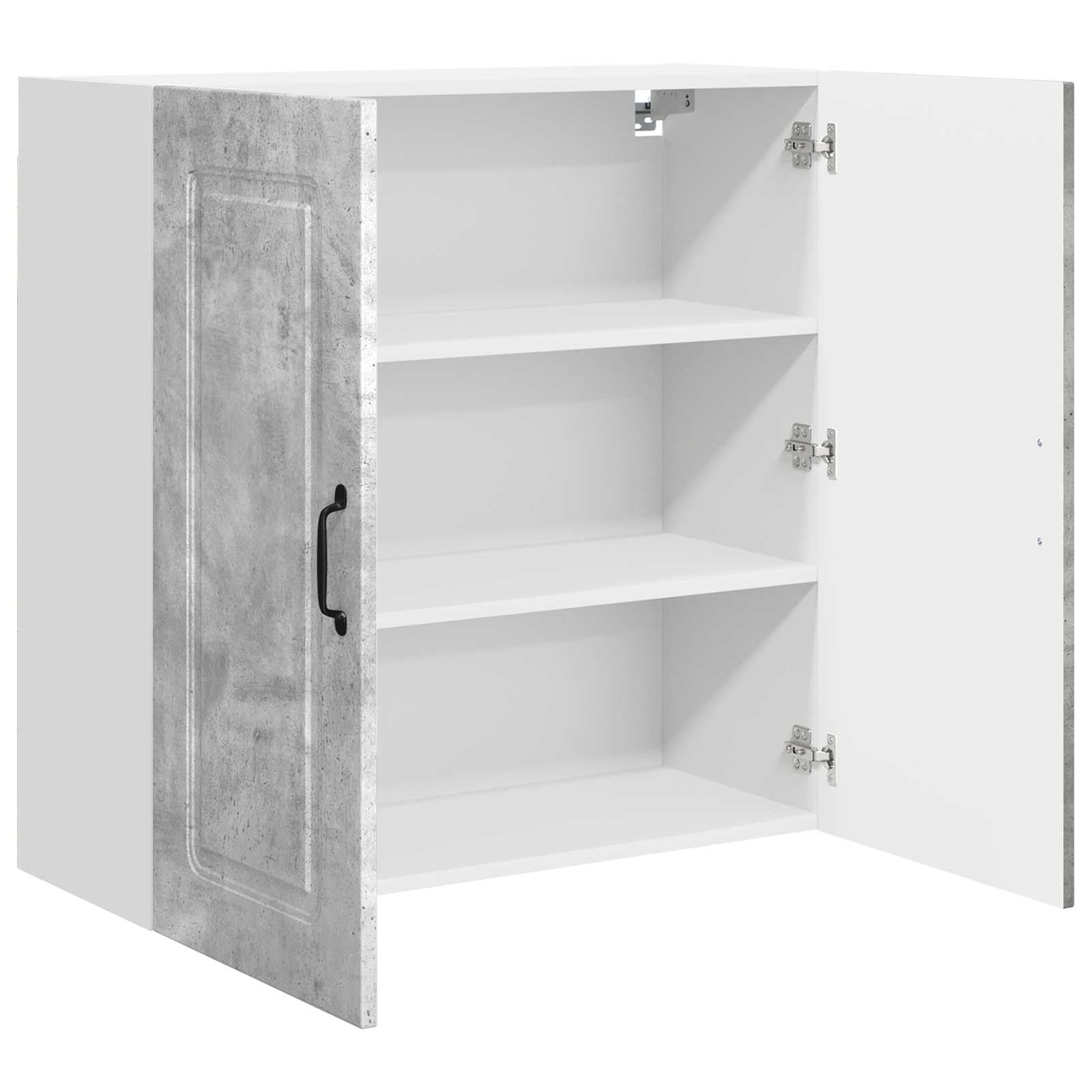 Geschirrspülerfront Kalmar Beton Grau Holzwerkstoff 80 x 31 x 80 cm mit Stauraum, Hängeschrank und Regalen für Küchenzubehör, Moderne Anrichte und vielseitiger Mehrzweckschrank