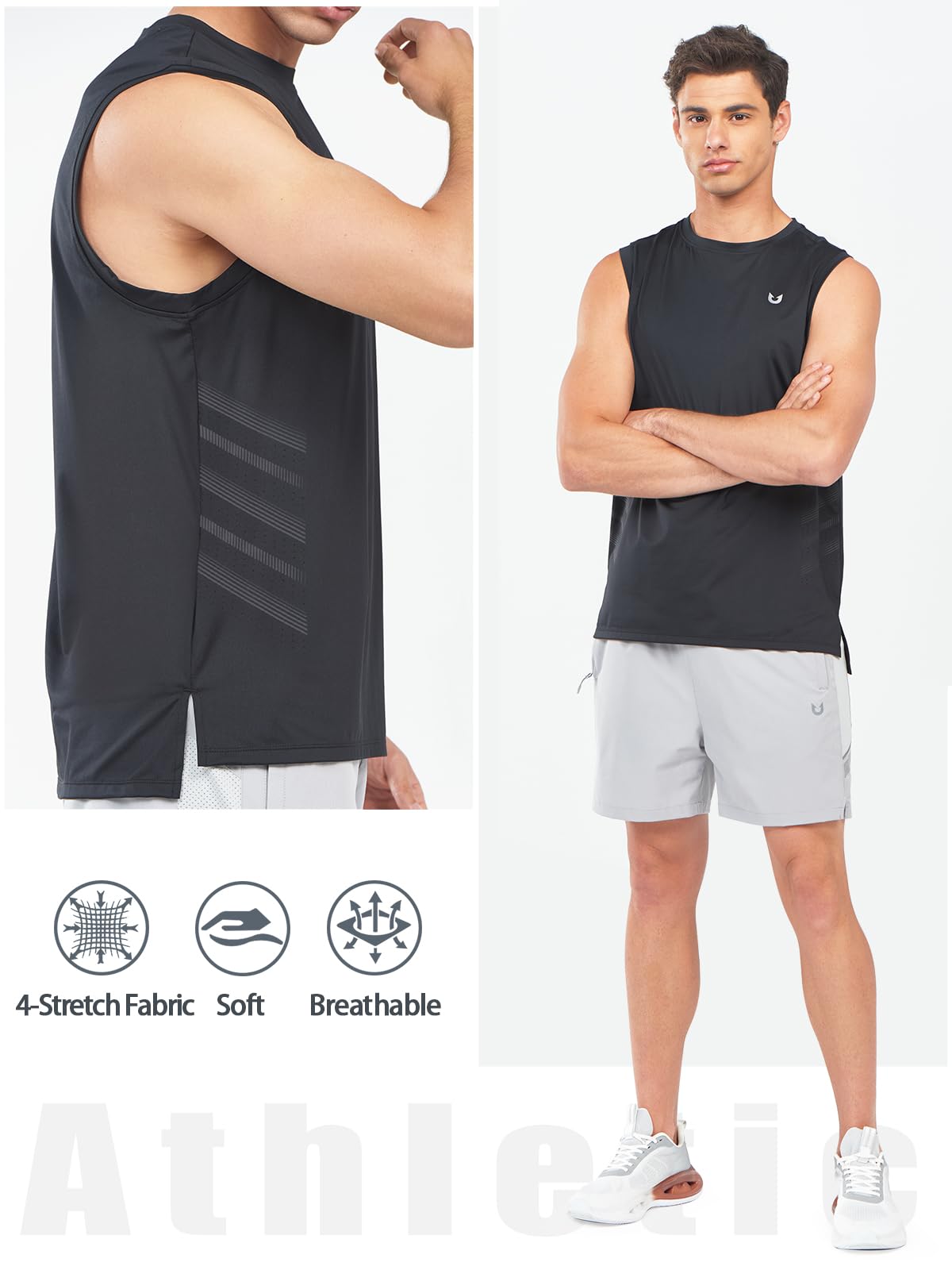 NORTHYARD Camiseta deportiva sin mangas para hombre, para correr, gimnasio, de secado rápido, ligera, para entrenamiento, deporte, muscular