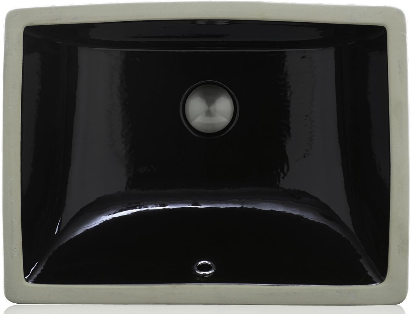 Lenova PU-03-BK Porcelain Undermount Bathroom Sink, Black