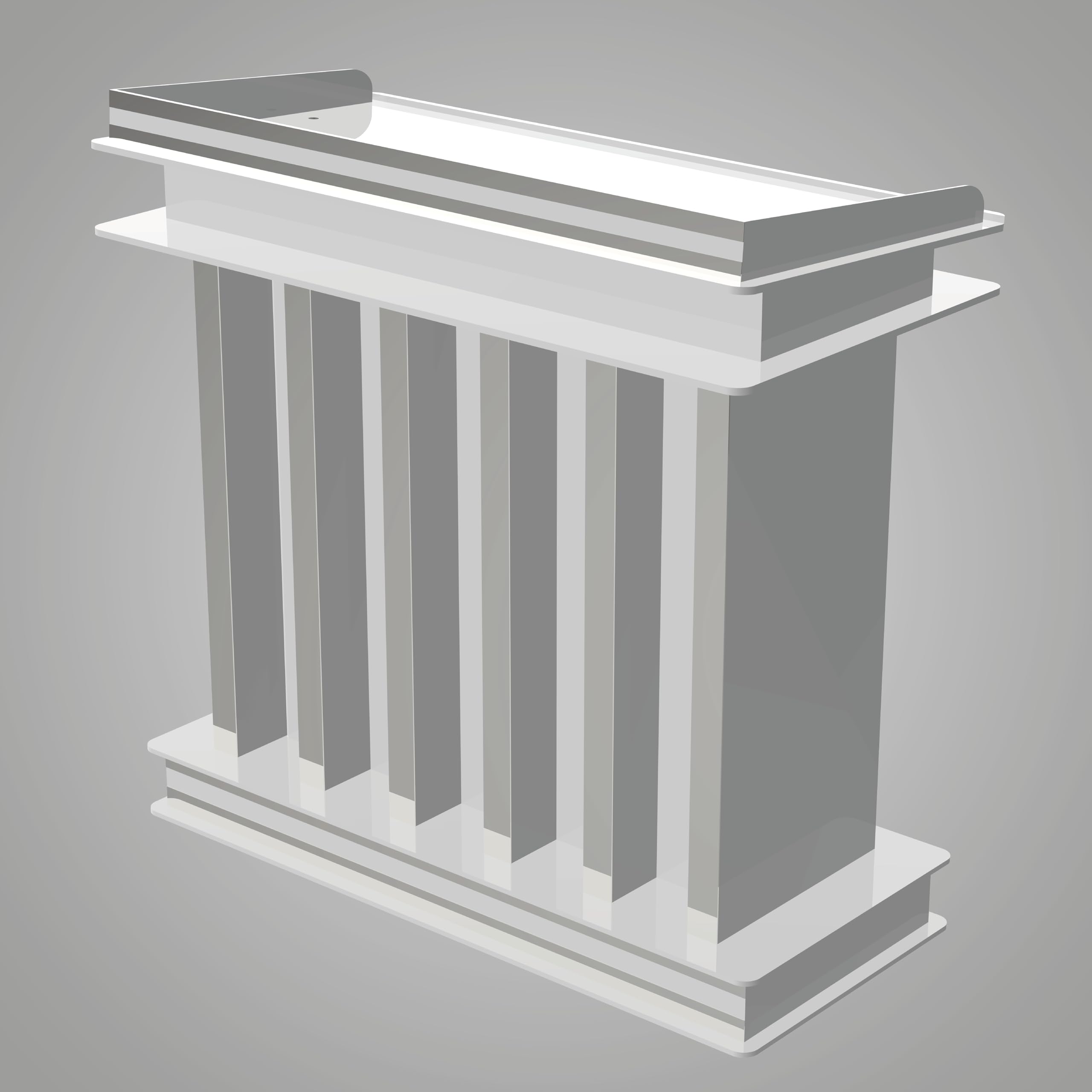 CCP107 Acrylic Podium Stand for Churches, Conference, Portable Modern Podium for Speech Podium (WhiteSilver)