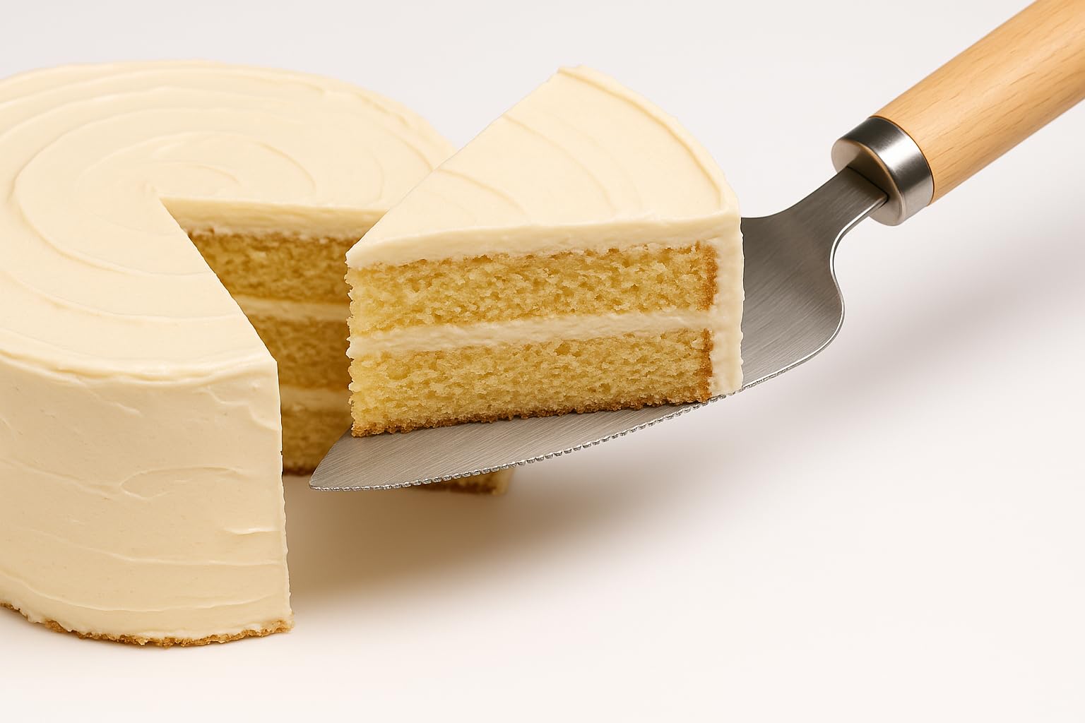 Bambu Saplı Paslanmaz Çelik Pasta Servis Spatulası,Tırtık Kenarlı Pasta Pizza Servis Spatulası,Velor Home.