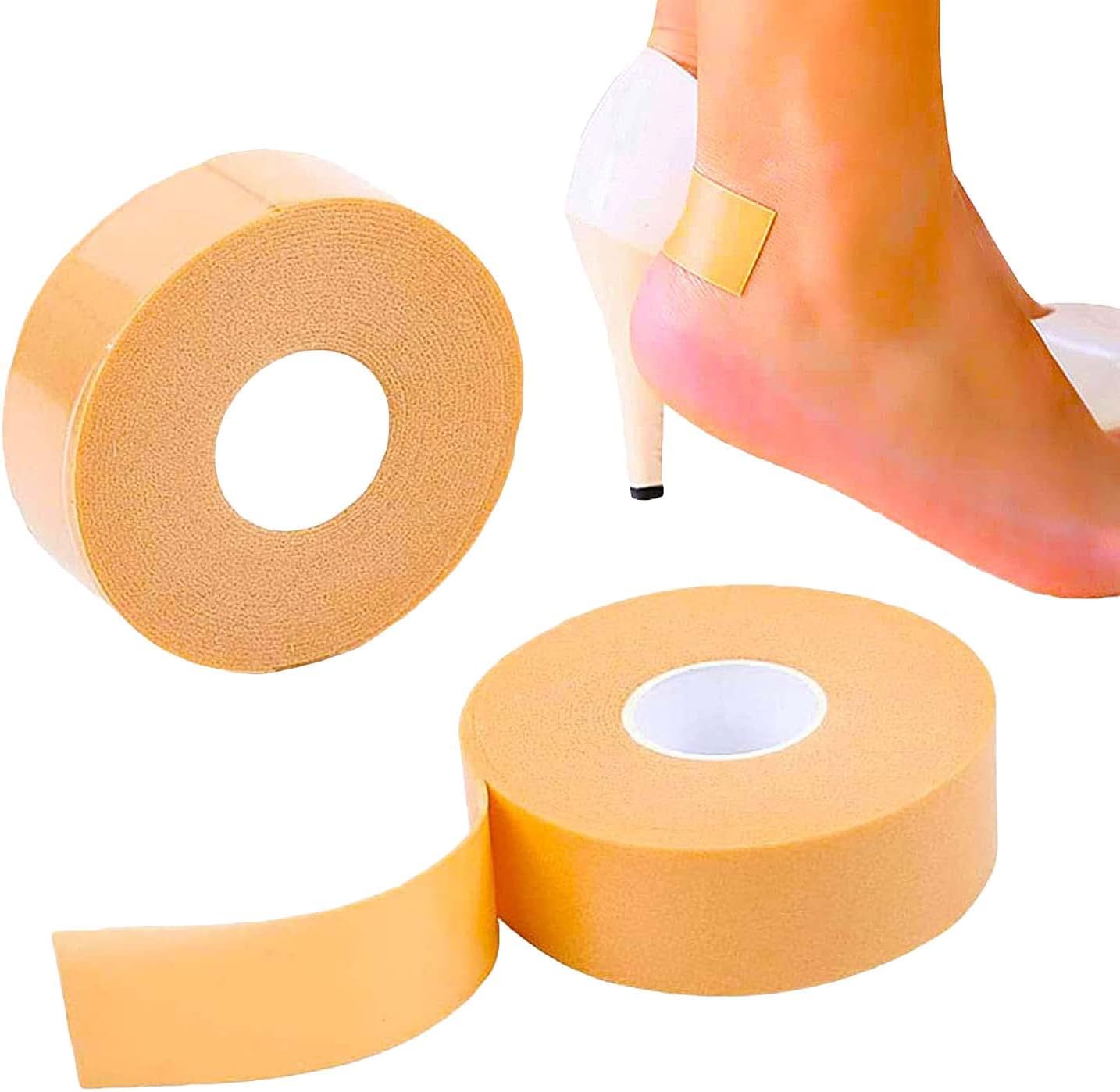 Moleskin for Feet, 2 Roller 32.8ftx1'', High Heel SelfAdhesive Tape Super Soft, Thick
