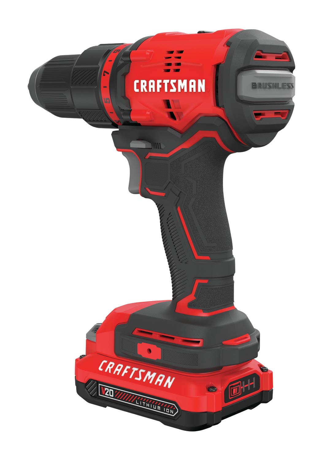 CRAFTSMAN V20 Kit trapano/driver senza fili, 1/2", batteria e caricabatterie inclusi (CMCD710C1)