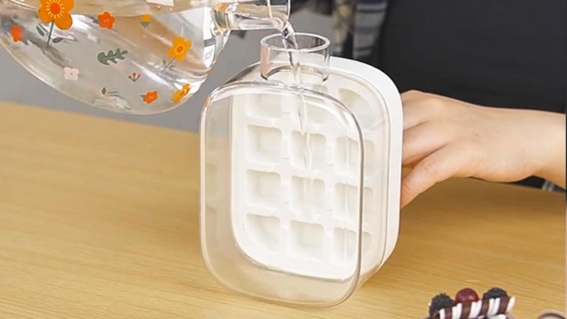 Molde Portátil 2 en 1 para Cubos de Hielo con Tapa y Pajilla miniatura 7