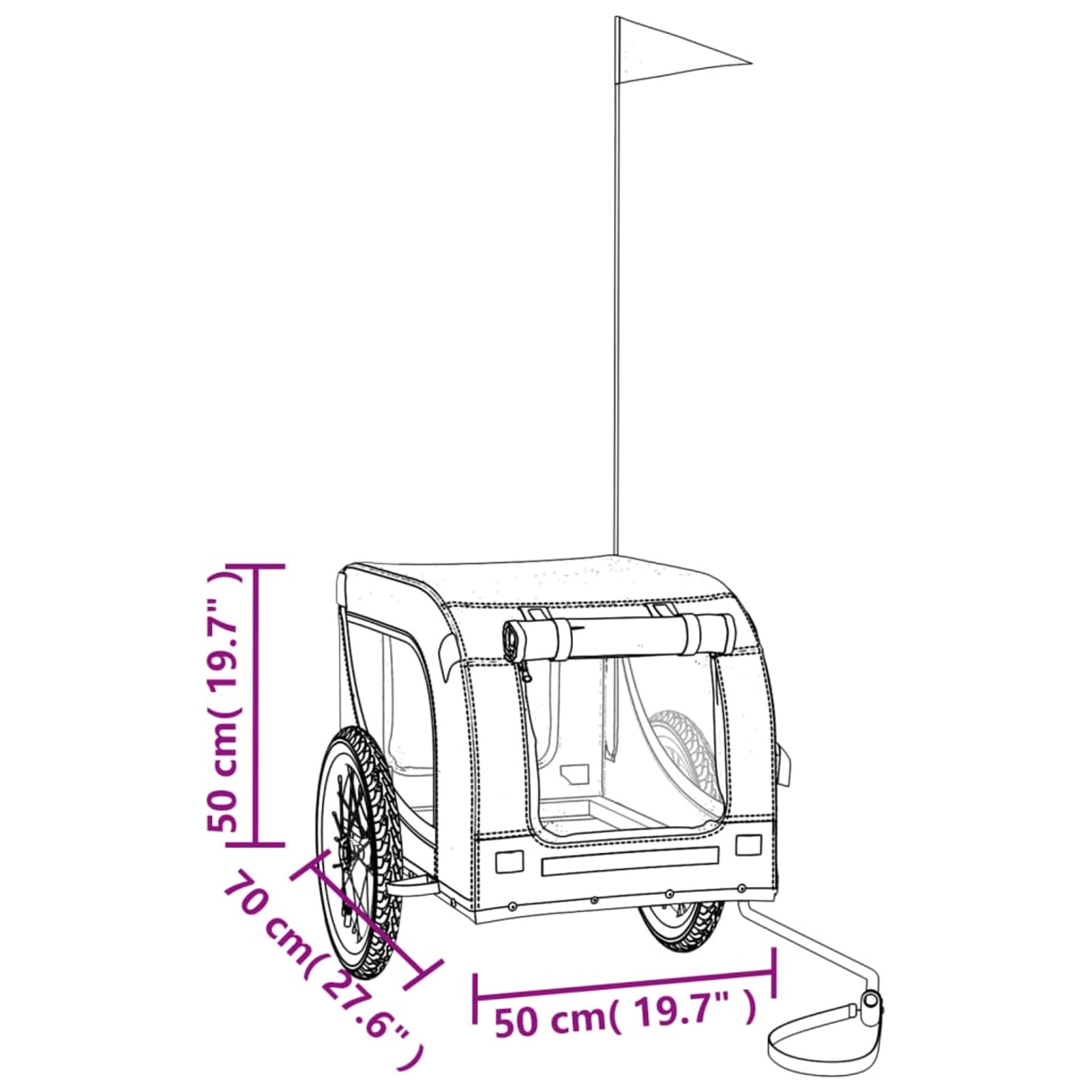 Homgoday Niebieska i czarna przyczepa rowerowa Oxford i żelazo, wyposażenie wózka dla psa, wózek rowerowy, wózek rowerowy, wózek dla psa, transporter rowerowy model 94002