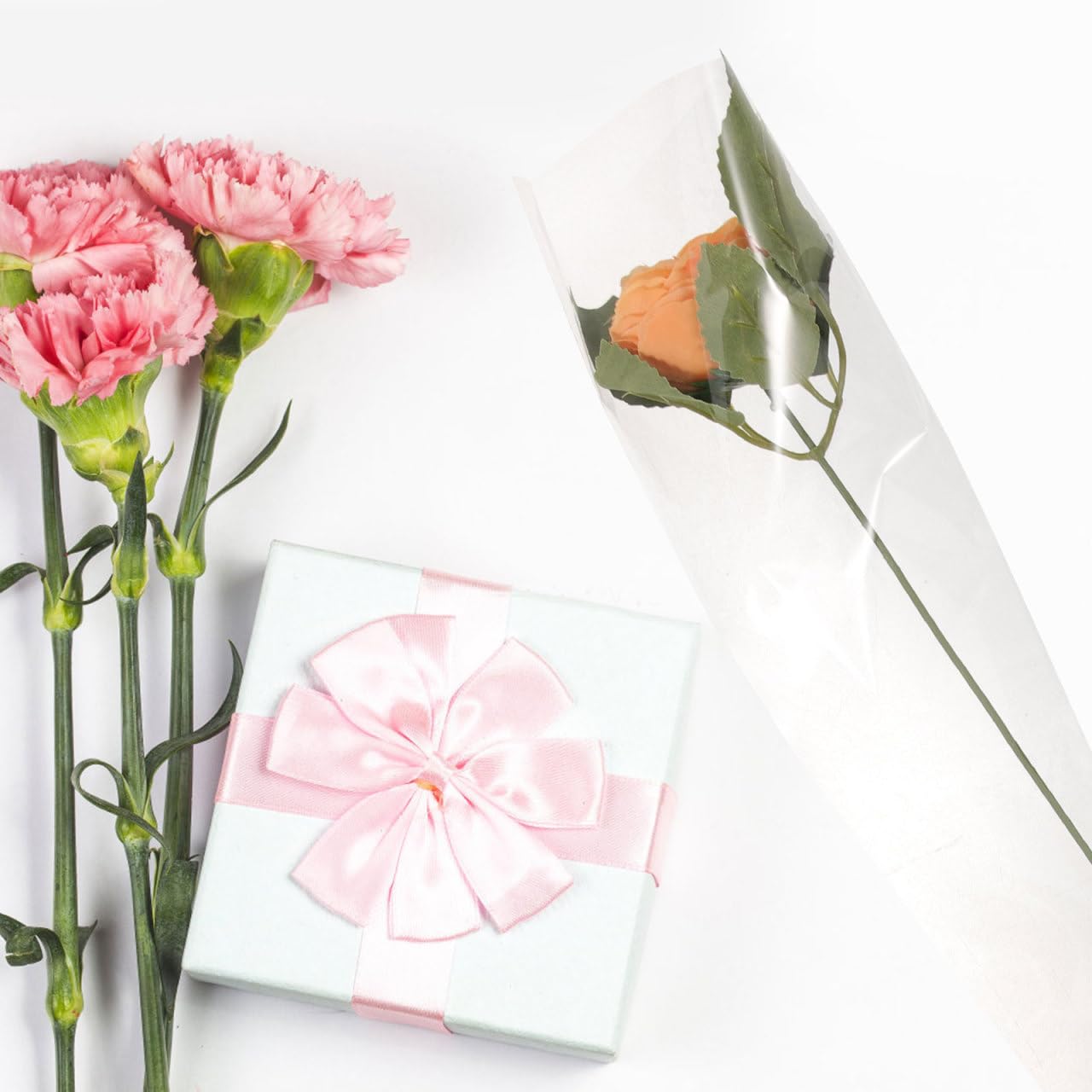 200 Stück Blumen-Geschenktüten, Hochzeitsstrauß, Hochzeitsgeschenk, Verpackung, Geschenkhüllen, Geschenk-Set