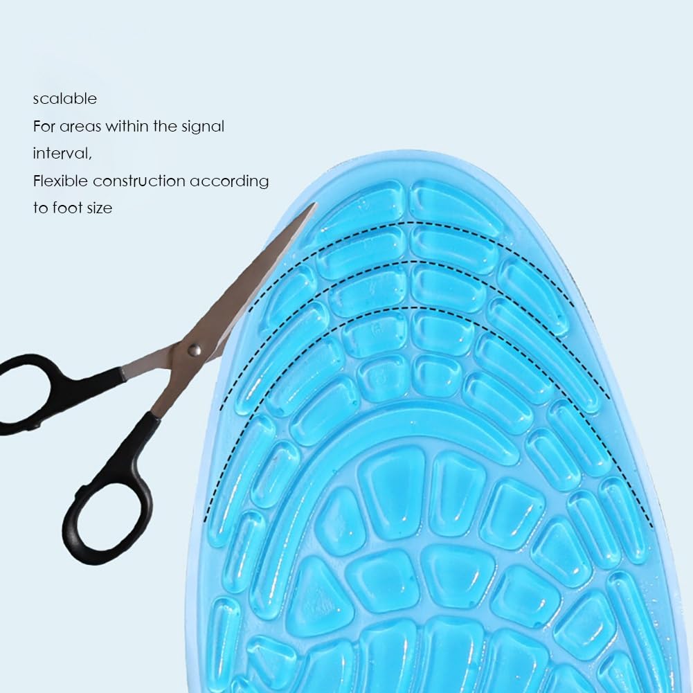 Plantillas de Calzado de Gel de Masaje de Silicona, Plantilla de Gel de absorción de Choque Suave Plantilla de Gel Corriendo Caminando en Masaje cómodo for Zapatos