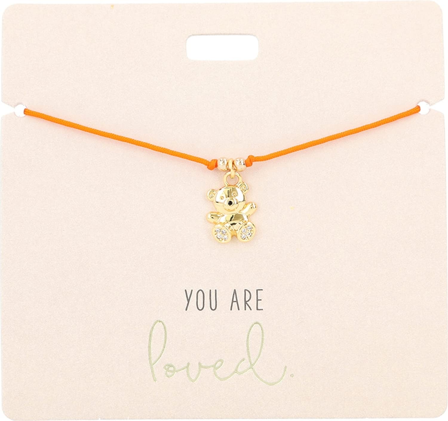 Depesche Depesche 11837-003-Pulsera en Naranja You Are loved con Charm Dorado y Perla Decorativa, Longitud variable, Ideal como Idea Regalo, Multicolor, Talla única (11837-003)