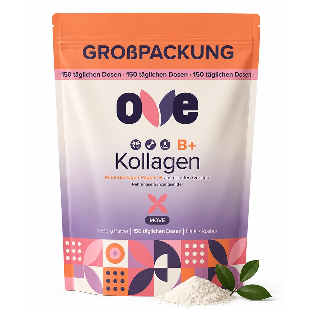 Kollagen pulver B+ Rinderkollagen Peptan B – 100% Reines Kollagen Hydrolysat Pulver für Haut, Gelenke und Muskeln, 1500g, Halal, Koscher, Ohne GVO