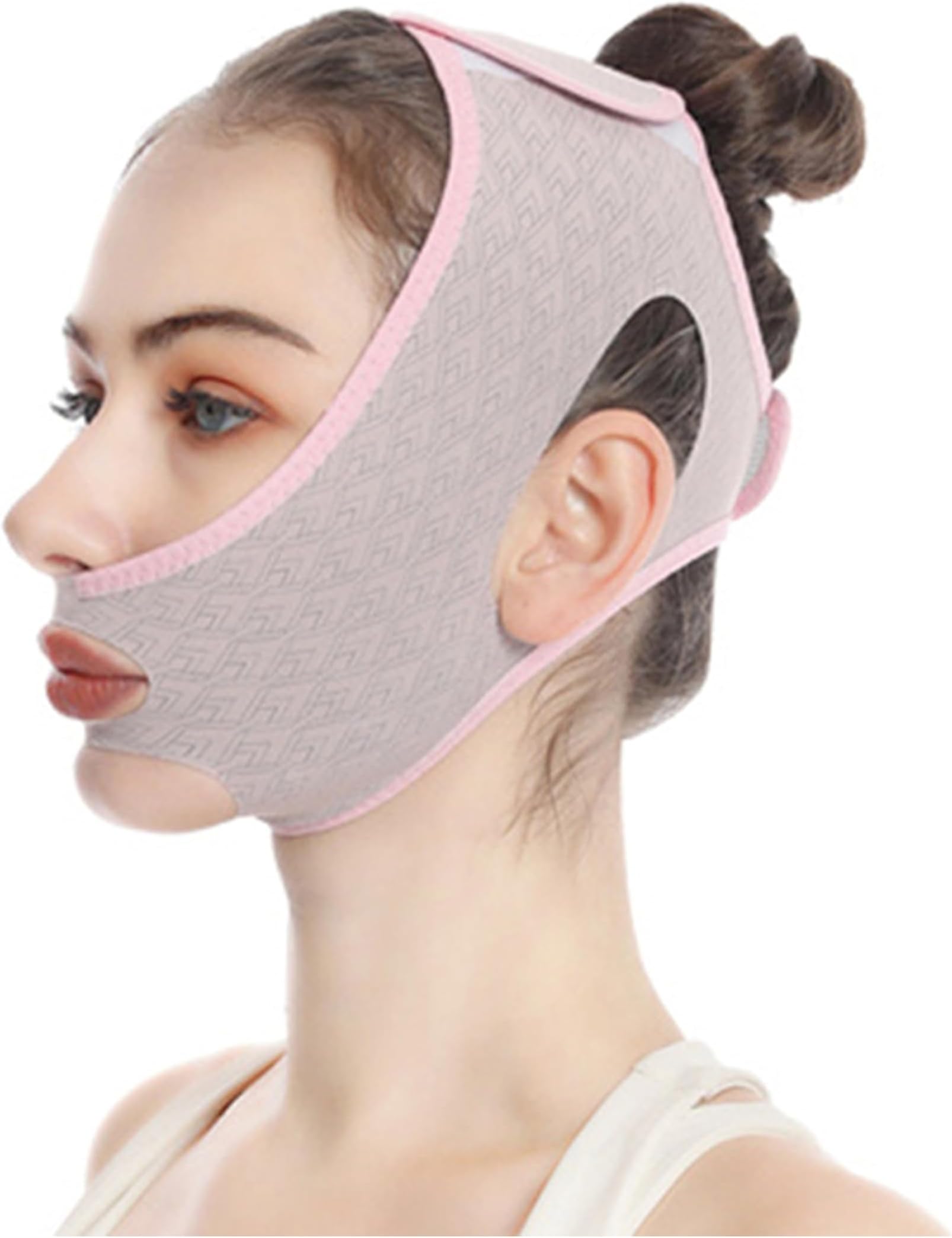 2 pcs-Resuable V line Lifting Mask, V Line lifting Mask Facial, Face Lifting Belt, Face Tightening Chin Mask (Gray)