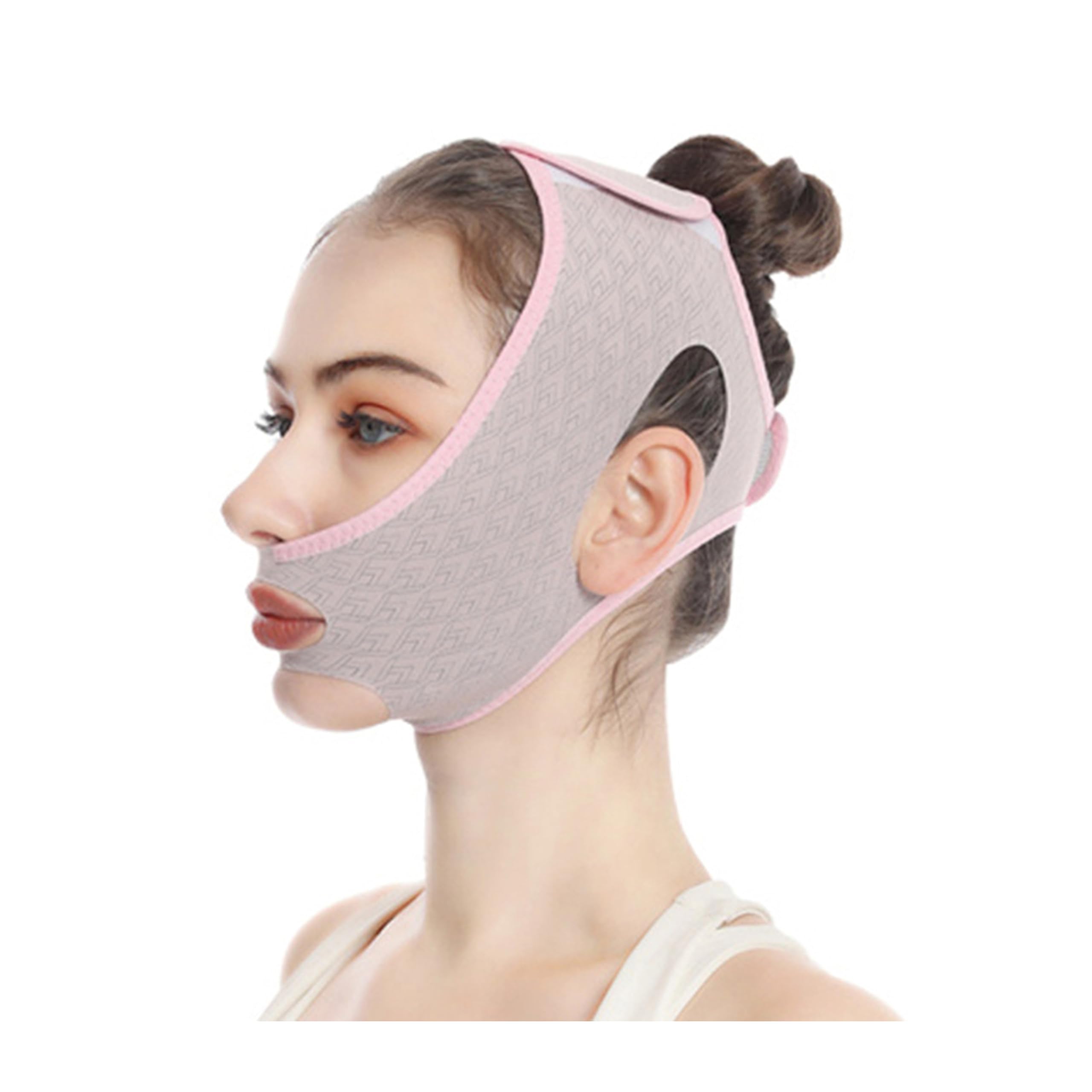 2 pcs-Resuable V line Lifting Mask, V Line lifting Mask Facial, Face Lifting Belt, Face Tightening Chin Mask (Gray)