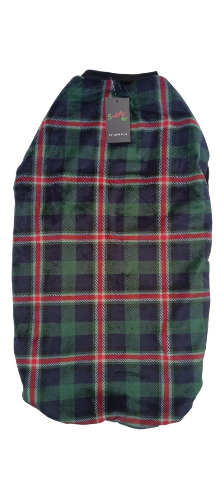 Petlicious & More® (Size - 26 Inch, Design - Green & Blue Check) Velvett Warm Dog Soft T Shirt Puppy Clothes Doggie Shirt Winter Outfits Sweatshirt for Maxi & Large Dogs