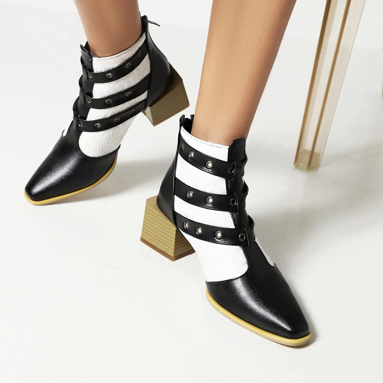 Women's Short Calf Boots – Pointed Toe & Chunky Heel Fashion Boots