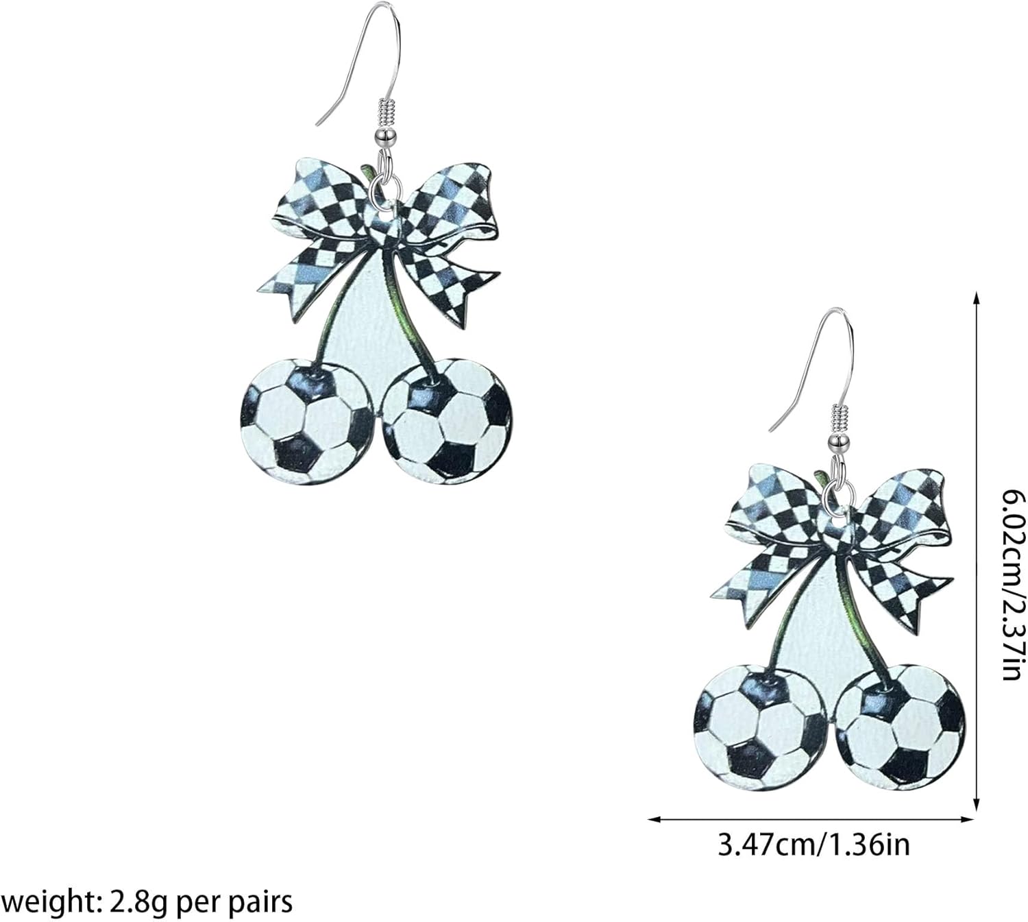 Wood Baseball Football Earrings for Women Bow Cheer Dangle Earrings for Game Day Team Sports Fan Jewelry Gifts - Image 6