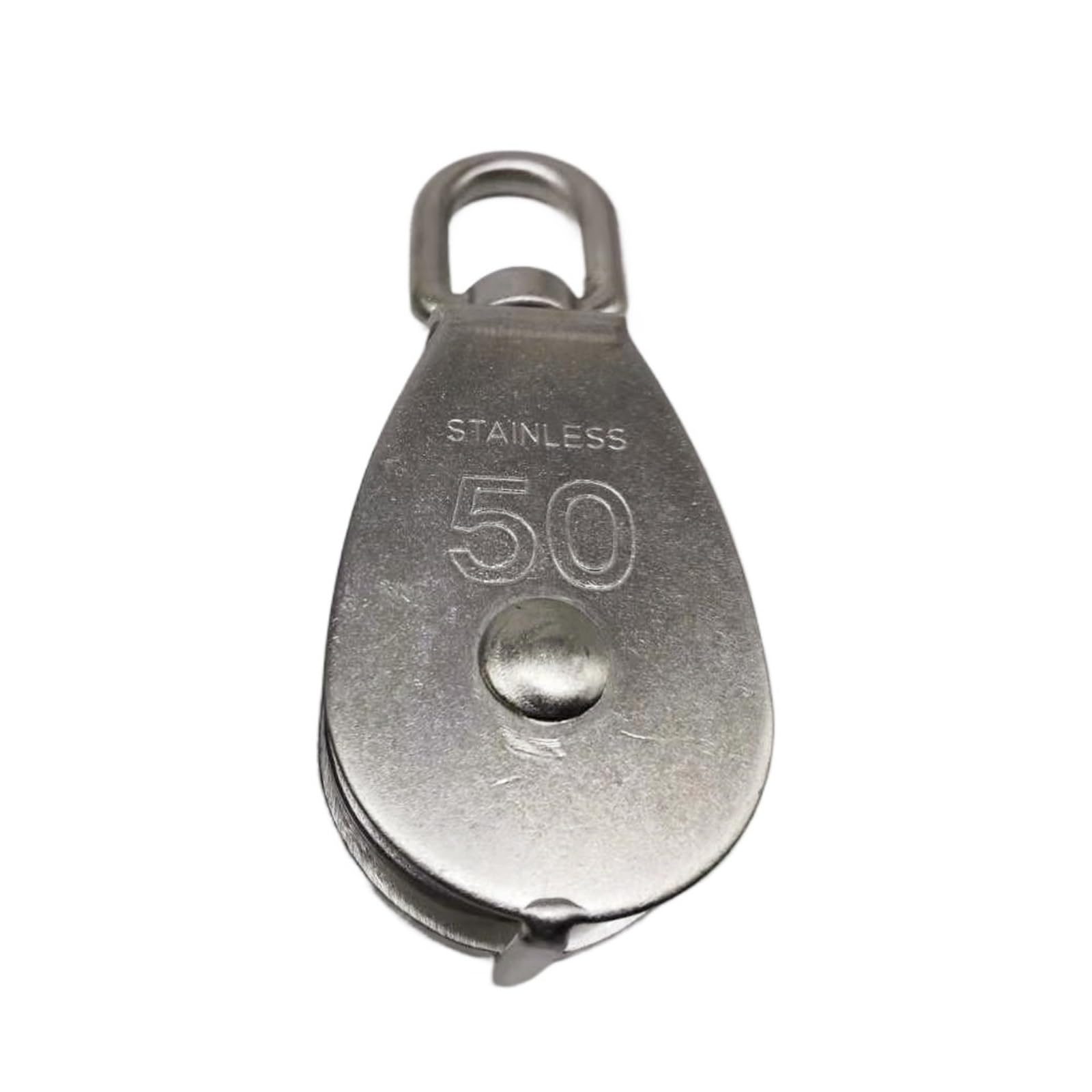 Einzelner Flaschenzug. Flaschenzugseil 1 Stück M50 Edelstahl 304 Einzelrollenblock Kette Traktionsrad Drehgelenk Hebeseil ohne Lager
