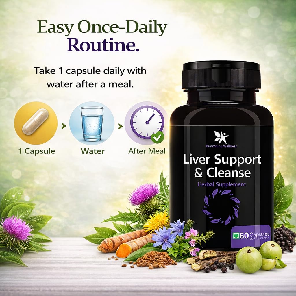 BumYoun Wellness Liver Detox & Cleanse with Milk Thistle Extract 400mg For Natural Protection Against Fatty Liver | Premium Liver Health Formula Supplement 60 veg Capsules — Amazon image 5