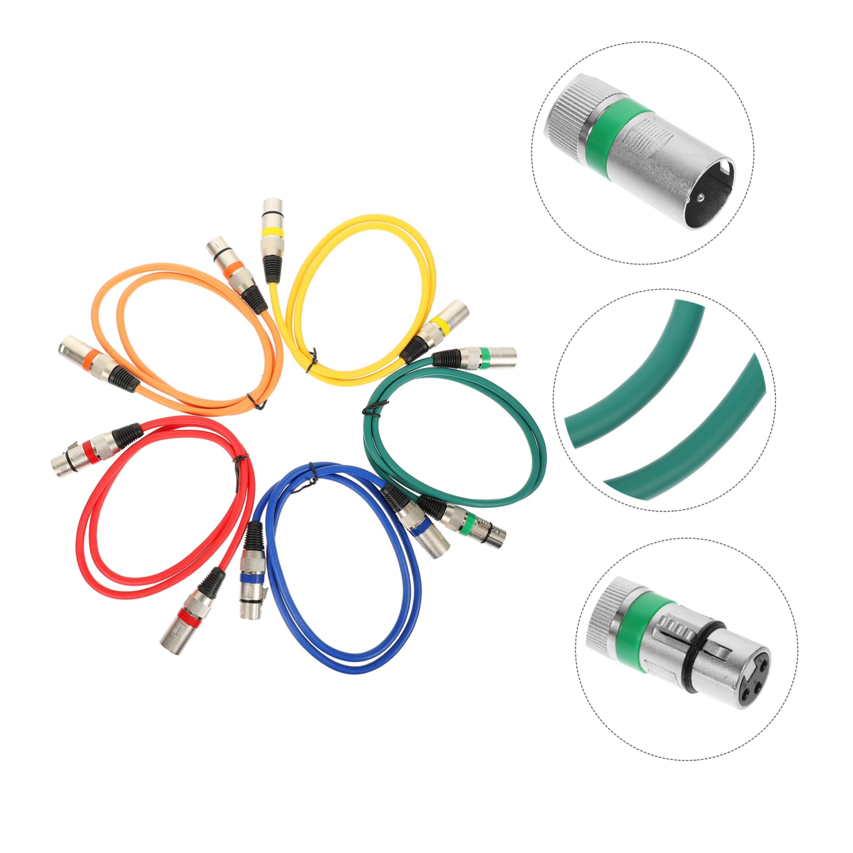 NUOBESTY Cavo Microfono Xlr Bilanciato Maschio-femmina 1m 5 Pezzi | Rame e Pvc, Connessione Flessibile e Cablaggio Semplice, per Feste e Matrimoni
