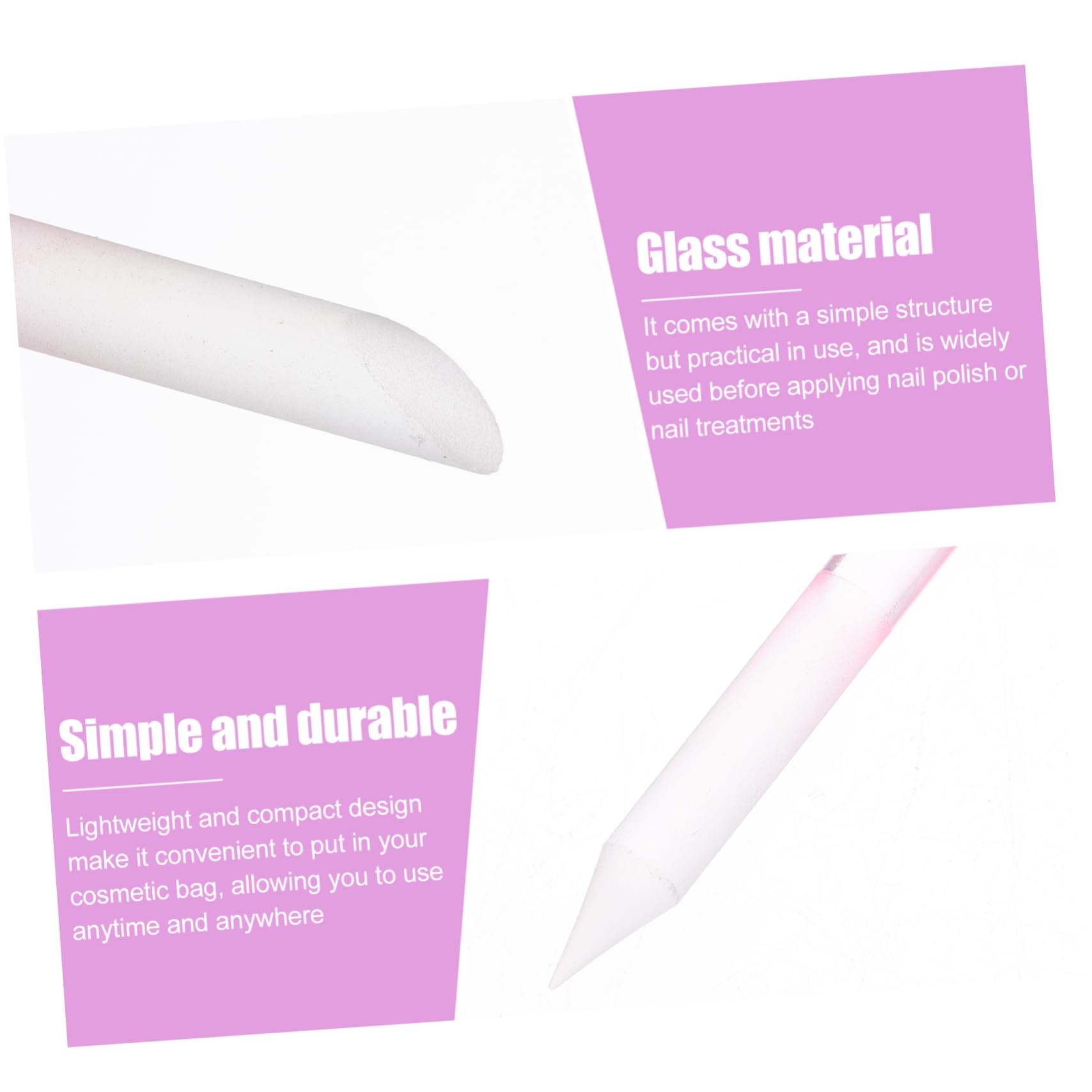FRCOLOR 4 Juegos De Limas De Uñas De Cristal Para Manicura Fáciles De Usar Y Ligeras Para Principiantes Y Expertos En Manicura 3 Unidades X 4